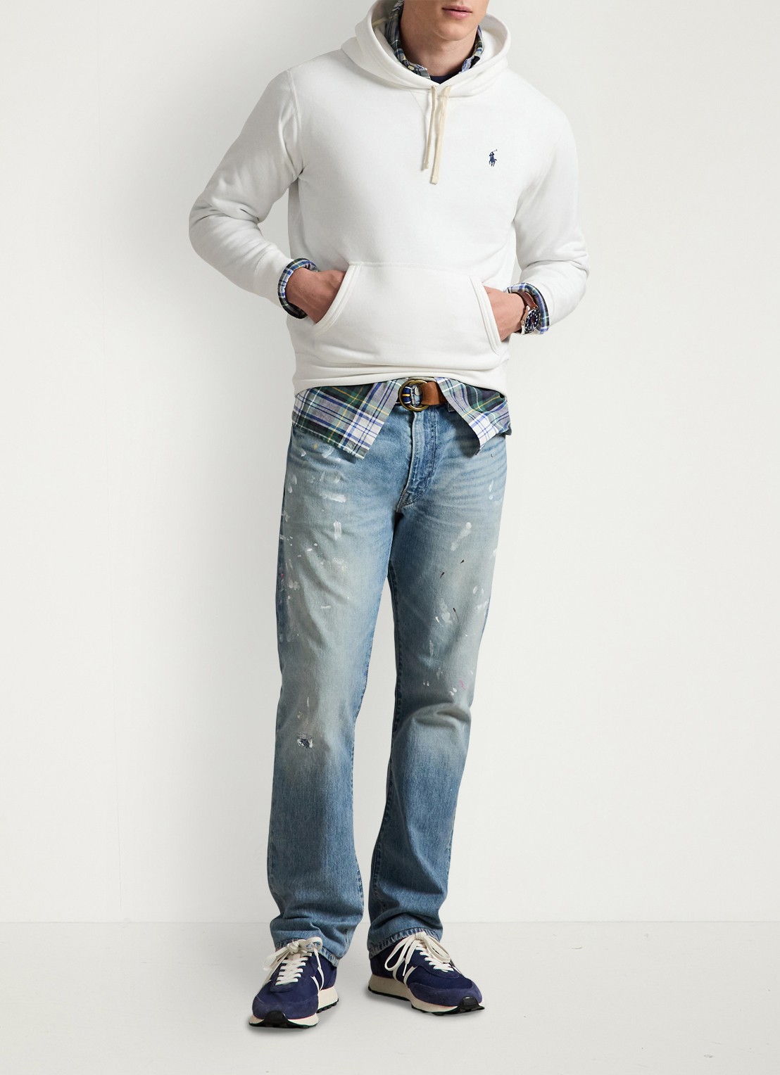 Ralph Lauren Hoodie met logoborduring - voorkant 4 white / wit