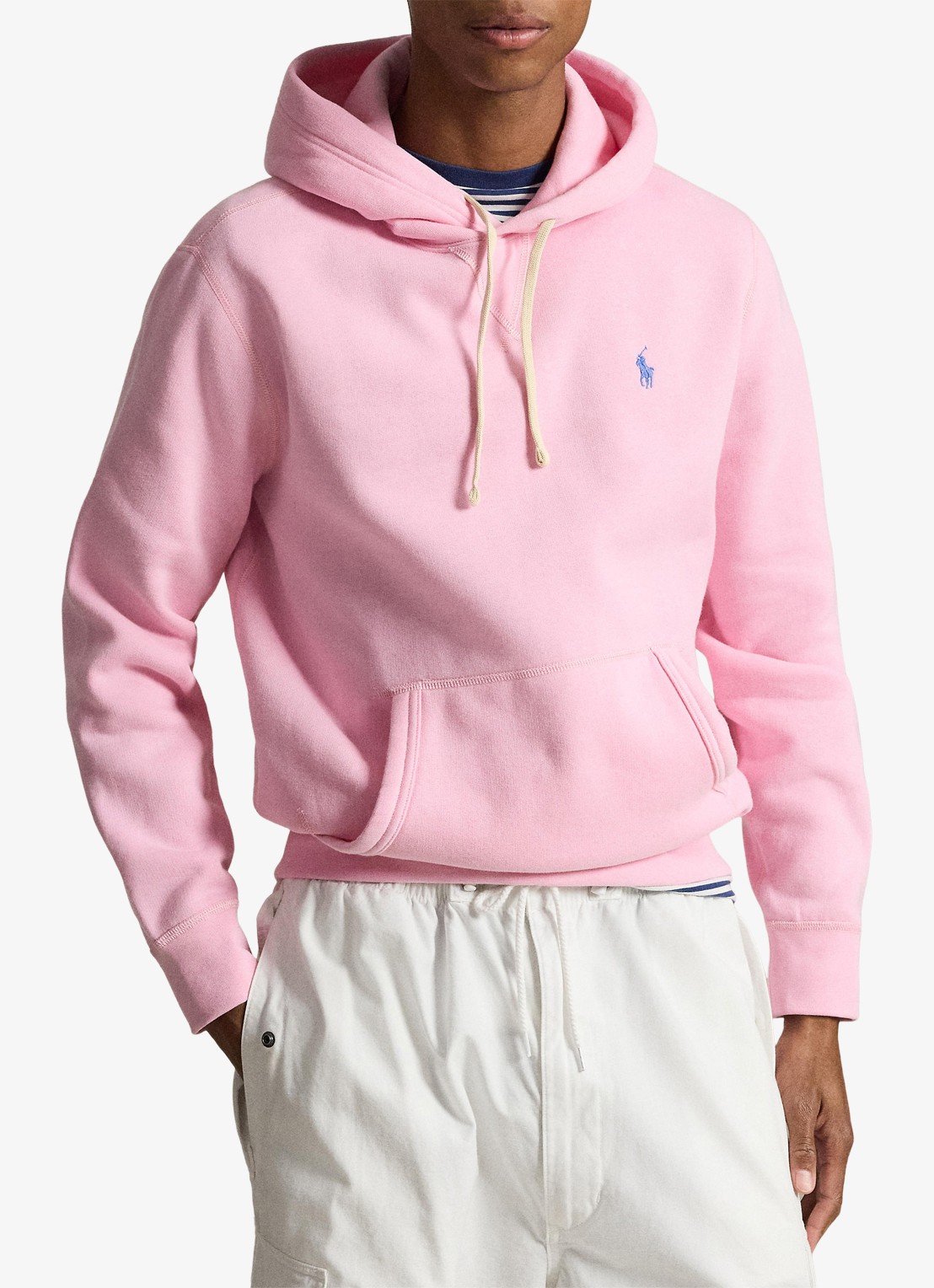 Ralph Lauren Hoodie met logoborduring - voorkant 5 carmel pink / roze