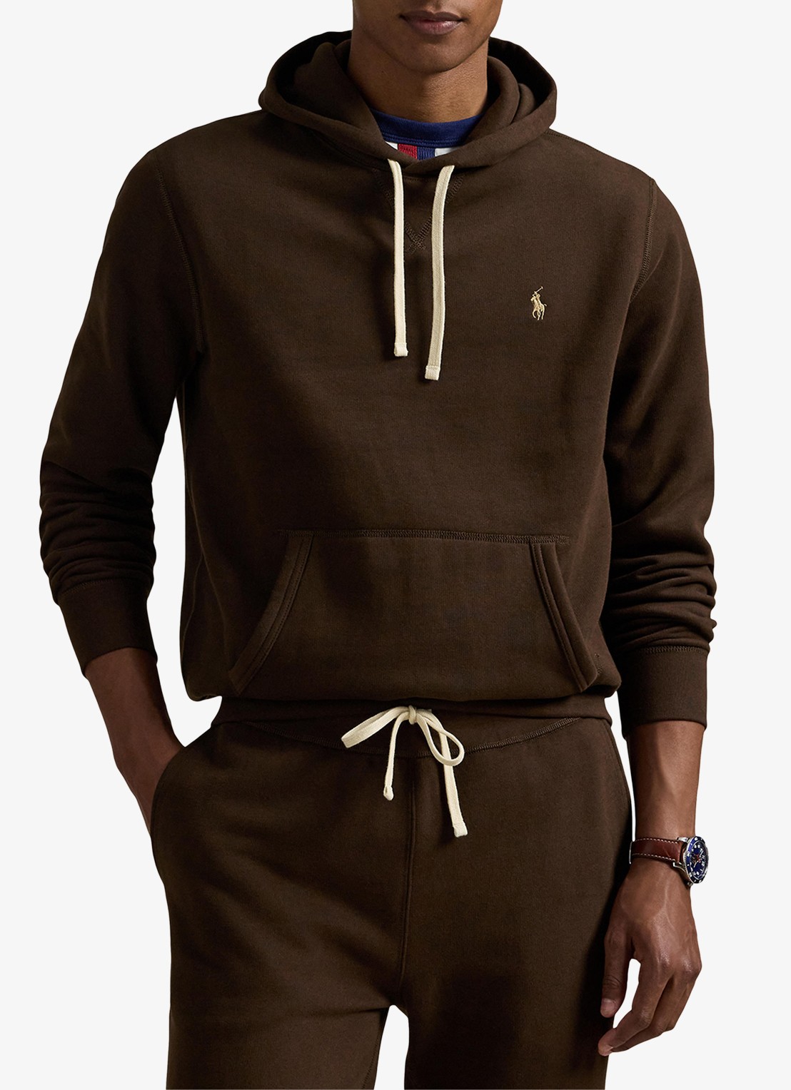 Ralph Lauren Hoodie met logoborduring - detail 3 nutmeg brown / bruin