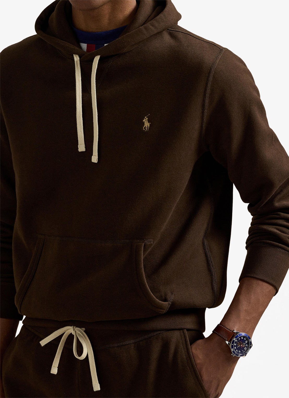 Ralph Lauren Hoodie met logoborduring - detail 4 nutmeg brown / bruin