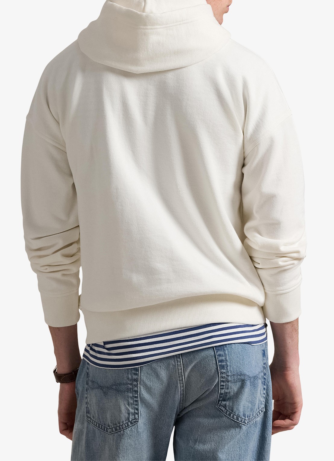 Ralph Lauren Hoodie met logoborduring - achterkant 5 deckwash white / wit