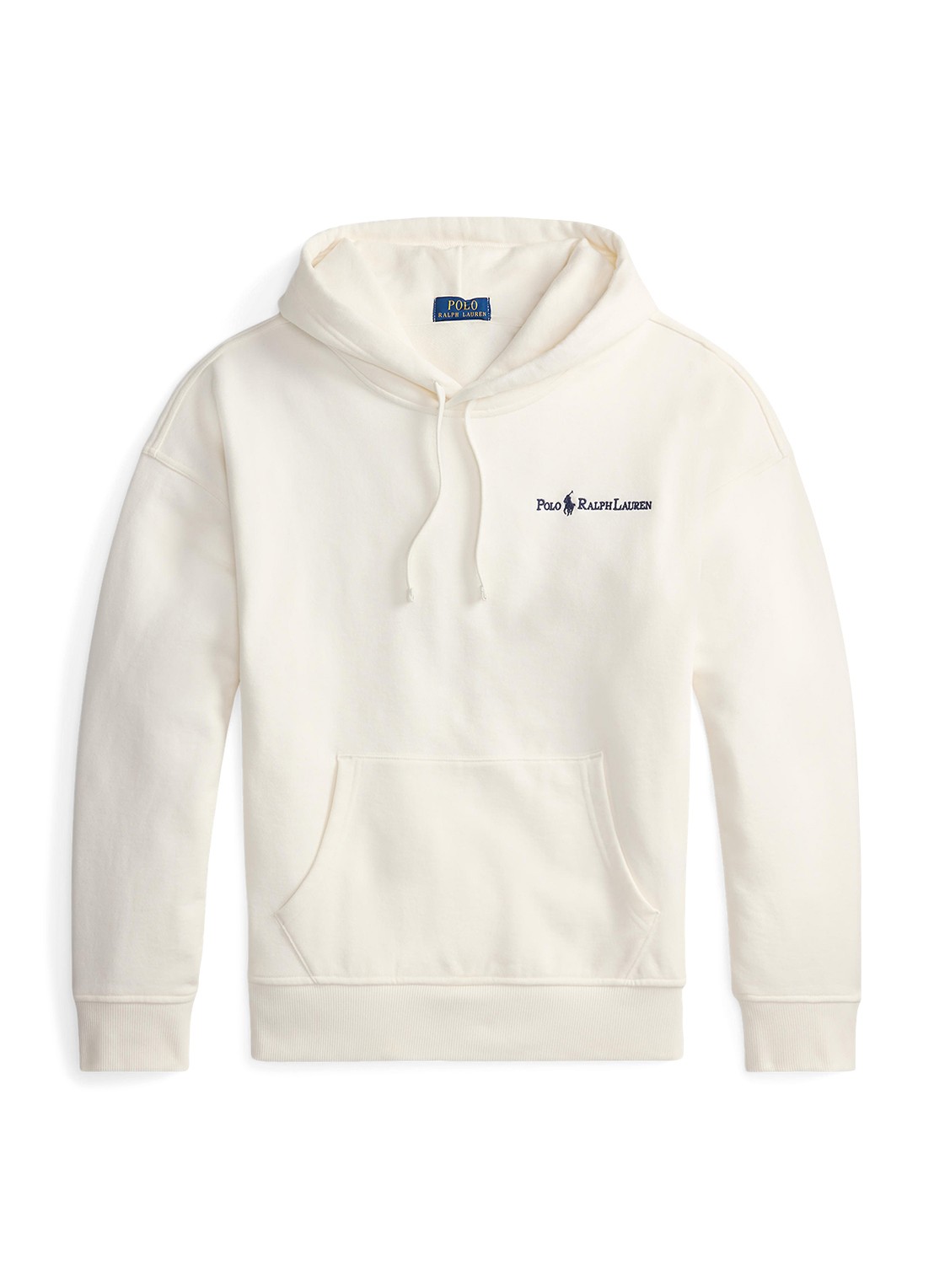 Ralph Lauren Hoodie met logoborduring - voorkant 3 deckwash white / wit