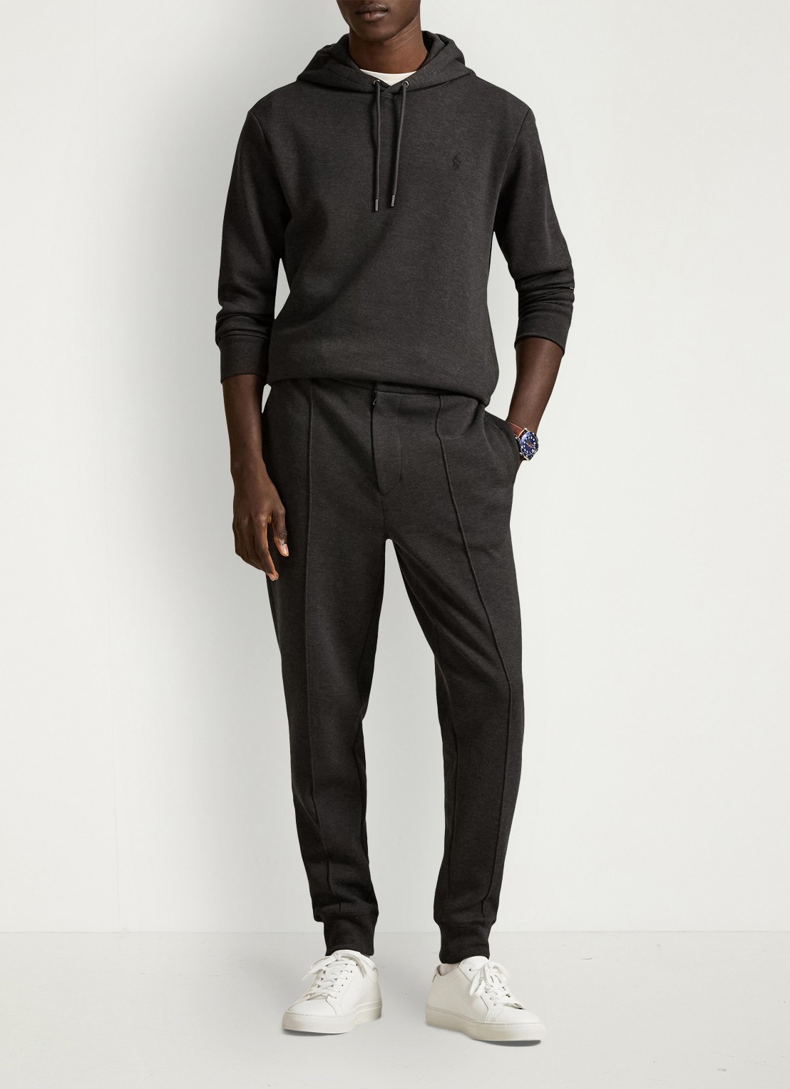 Ralph Lauren Hoodie met logoborduring - voorkant 2 dark charcoal / donkergrijs