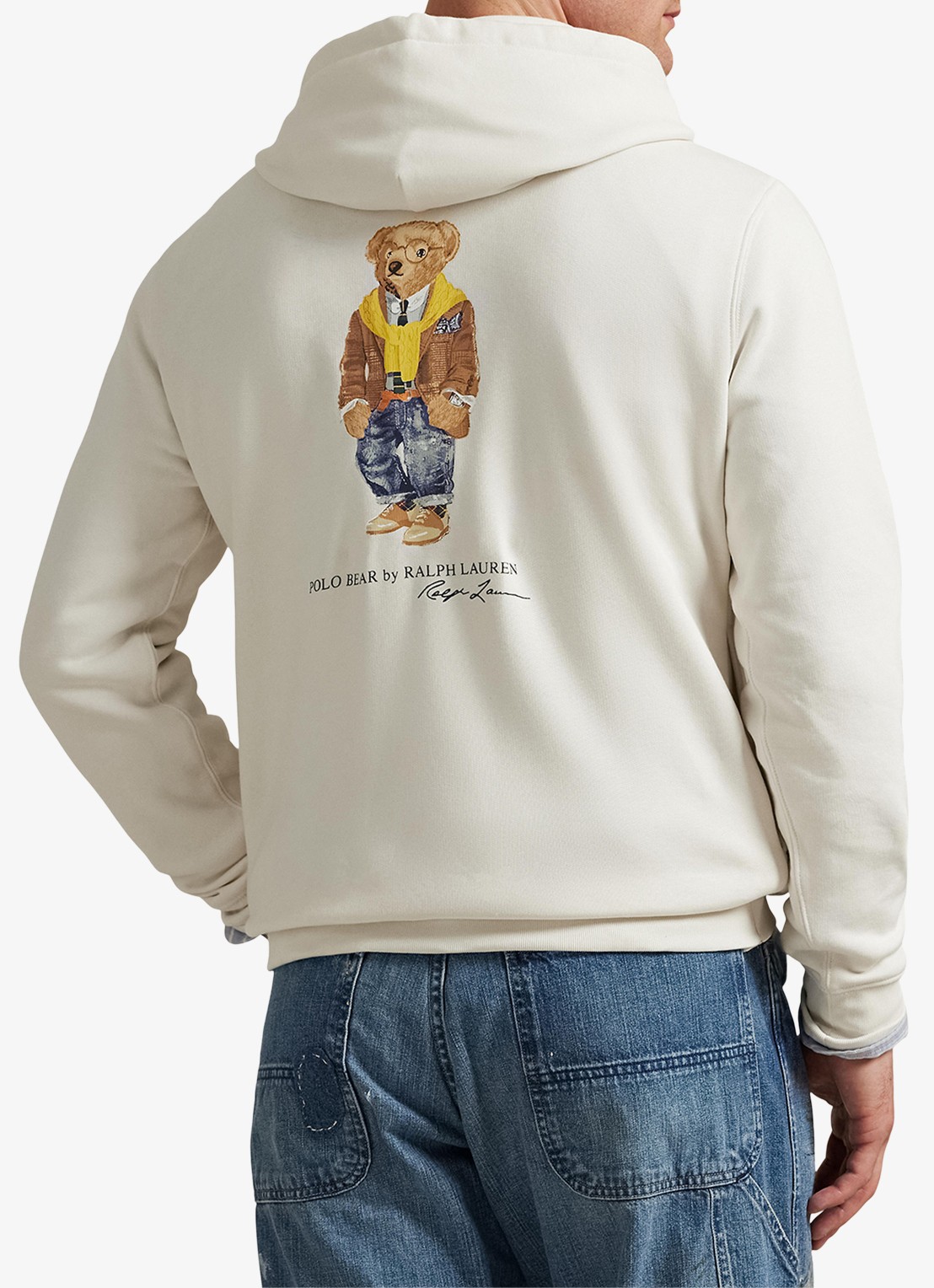 Ralph Lauren Hoodie met logoborduring - achterkant nevis / wit