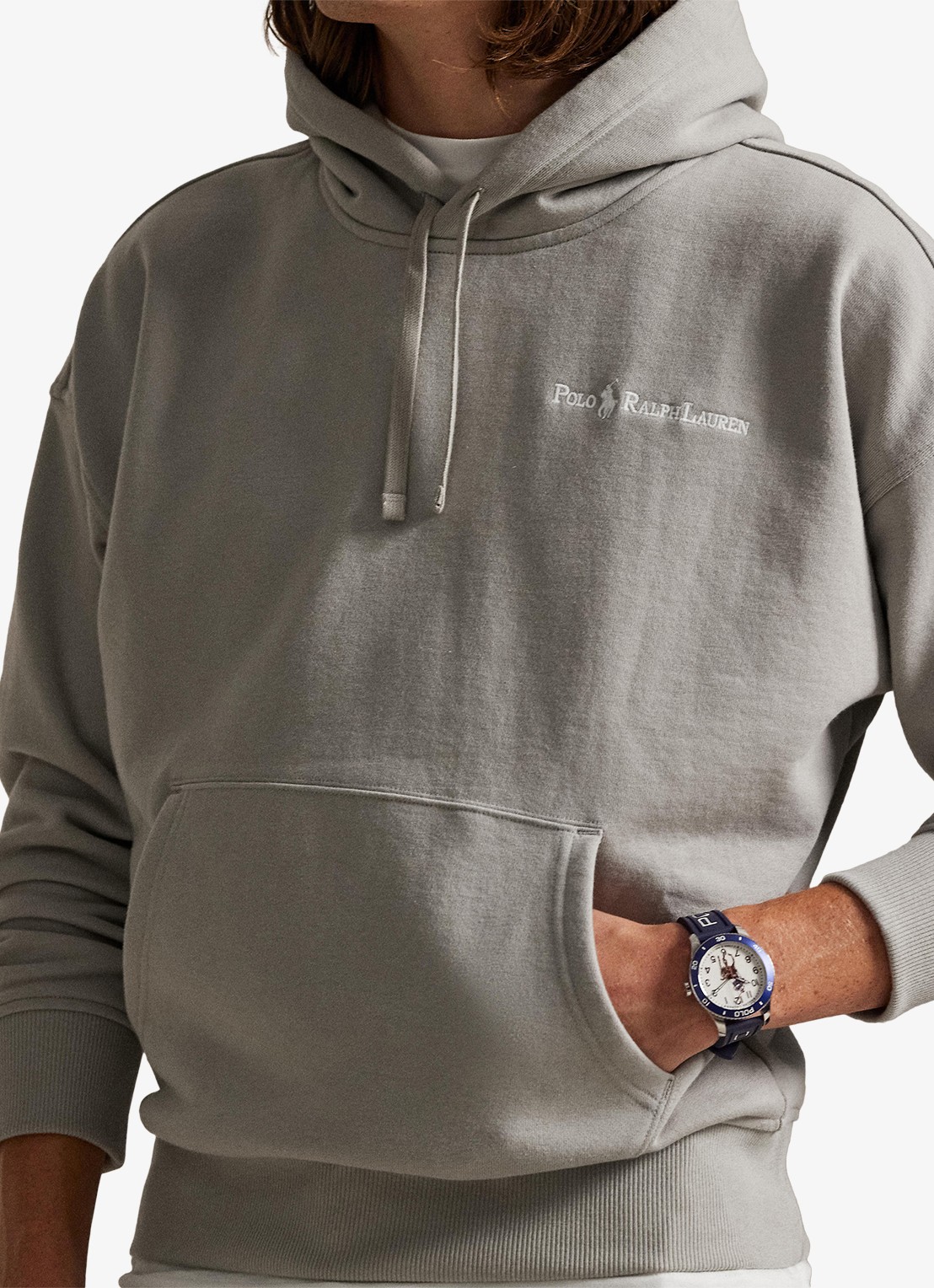 Ralph Lauren Hoodie met logoborduring - detail 4 grey dawn / grijs