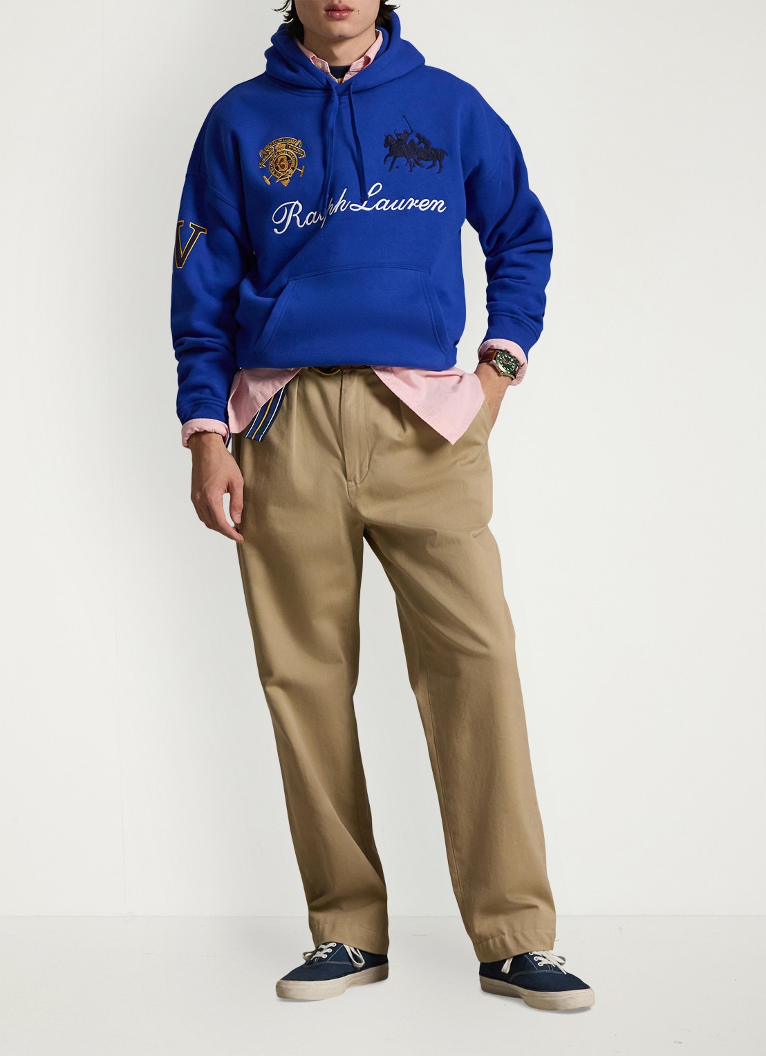 Ralph Lauren Hoodie met logoborduring - voorkant 2 new sapphire-2zi3