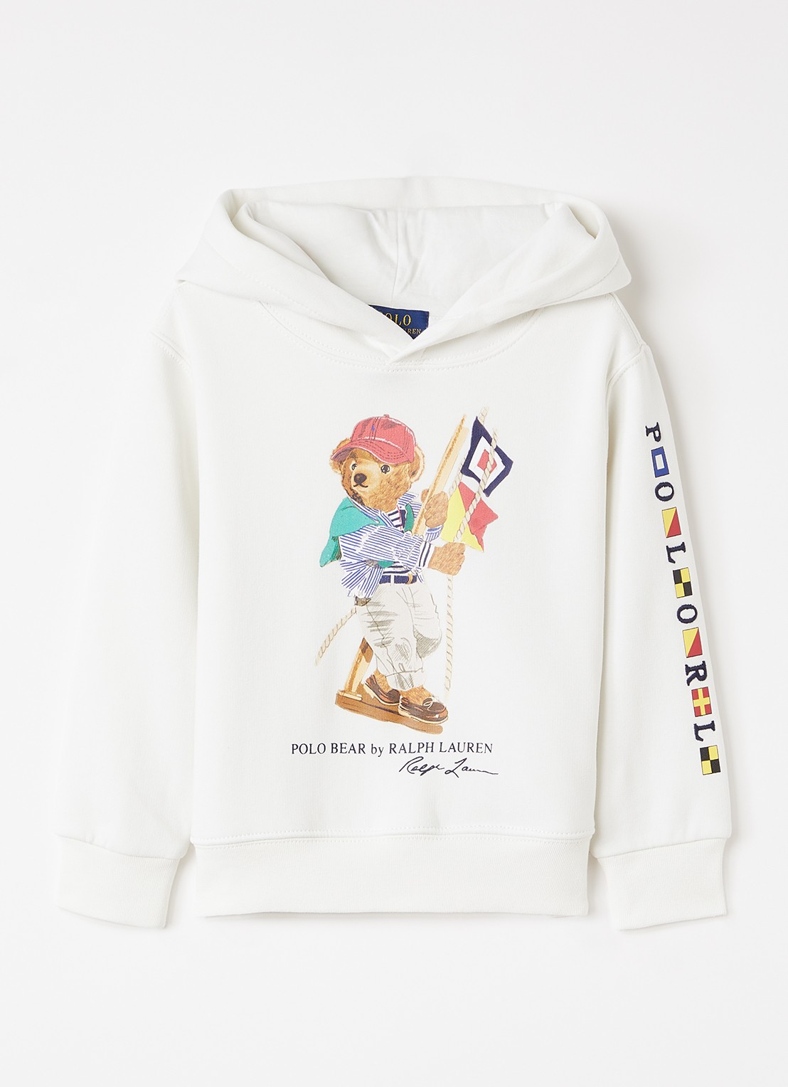 Ralph Lauren Hoodie met logoprint - voorkant creme