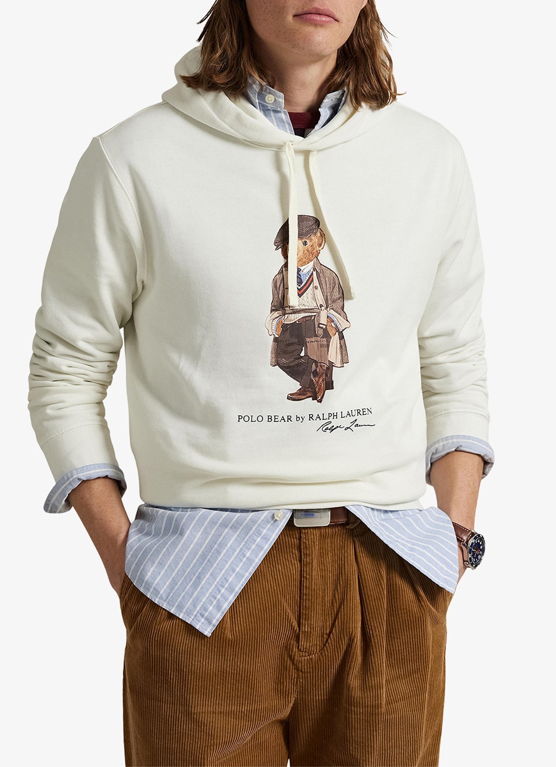 Ralph Lauren Hoodie met logoprint - detail 4 deckwash white / wit
