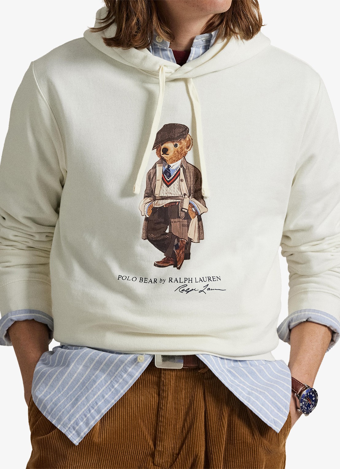 Ralph Lauren Hoodie met logoprint - detail 5 deckwash white / wit