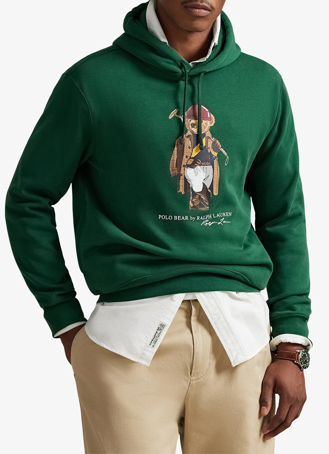 Ralph Lauren Hoodie met logoprint - detail new forest / donkergroen