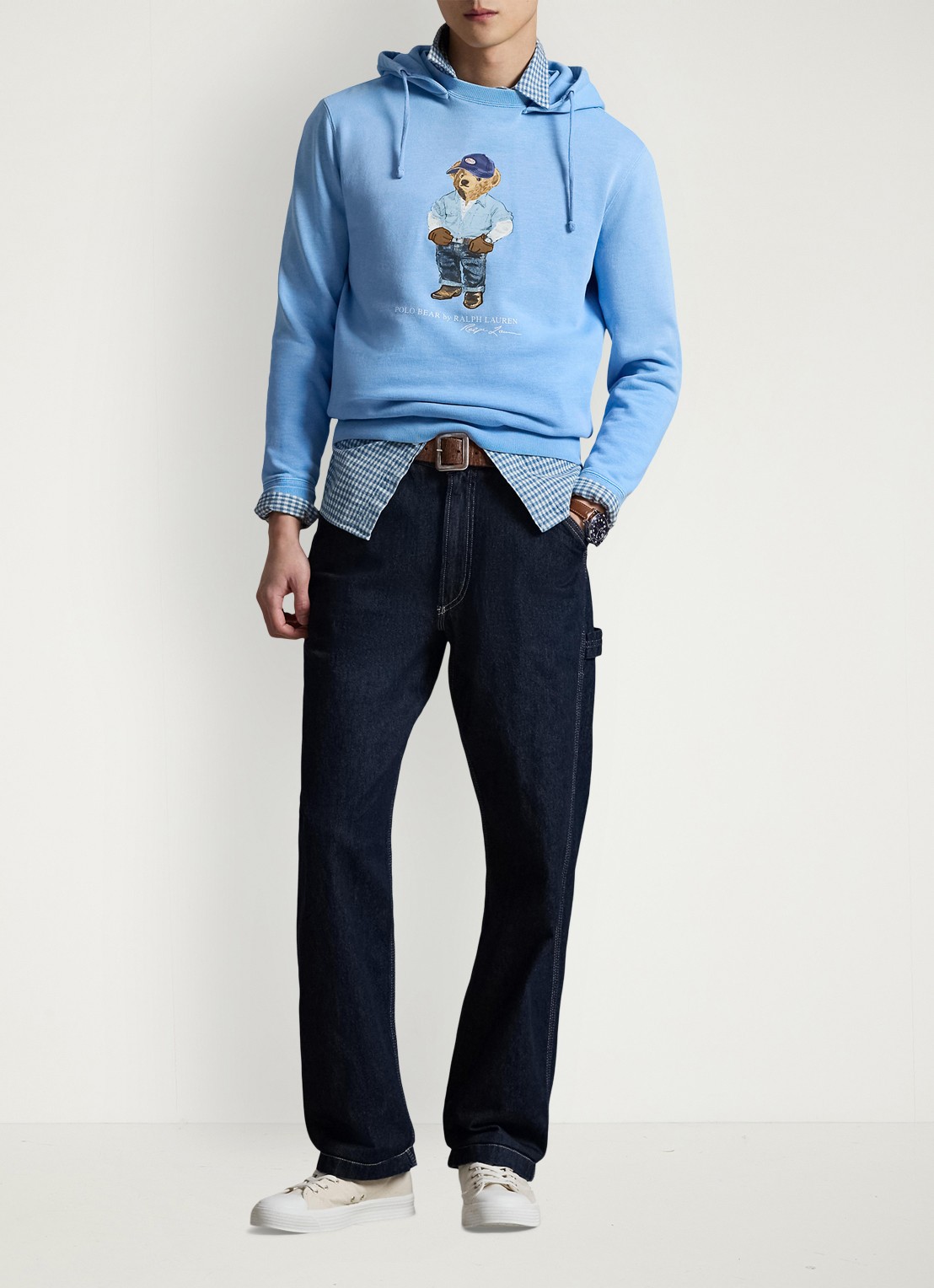 Ralph Lauren Hoodie met logoprint - voorkant 5 chambray blue / lichtblauw