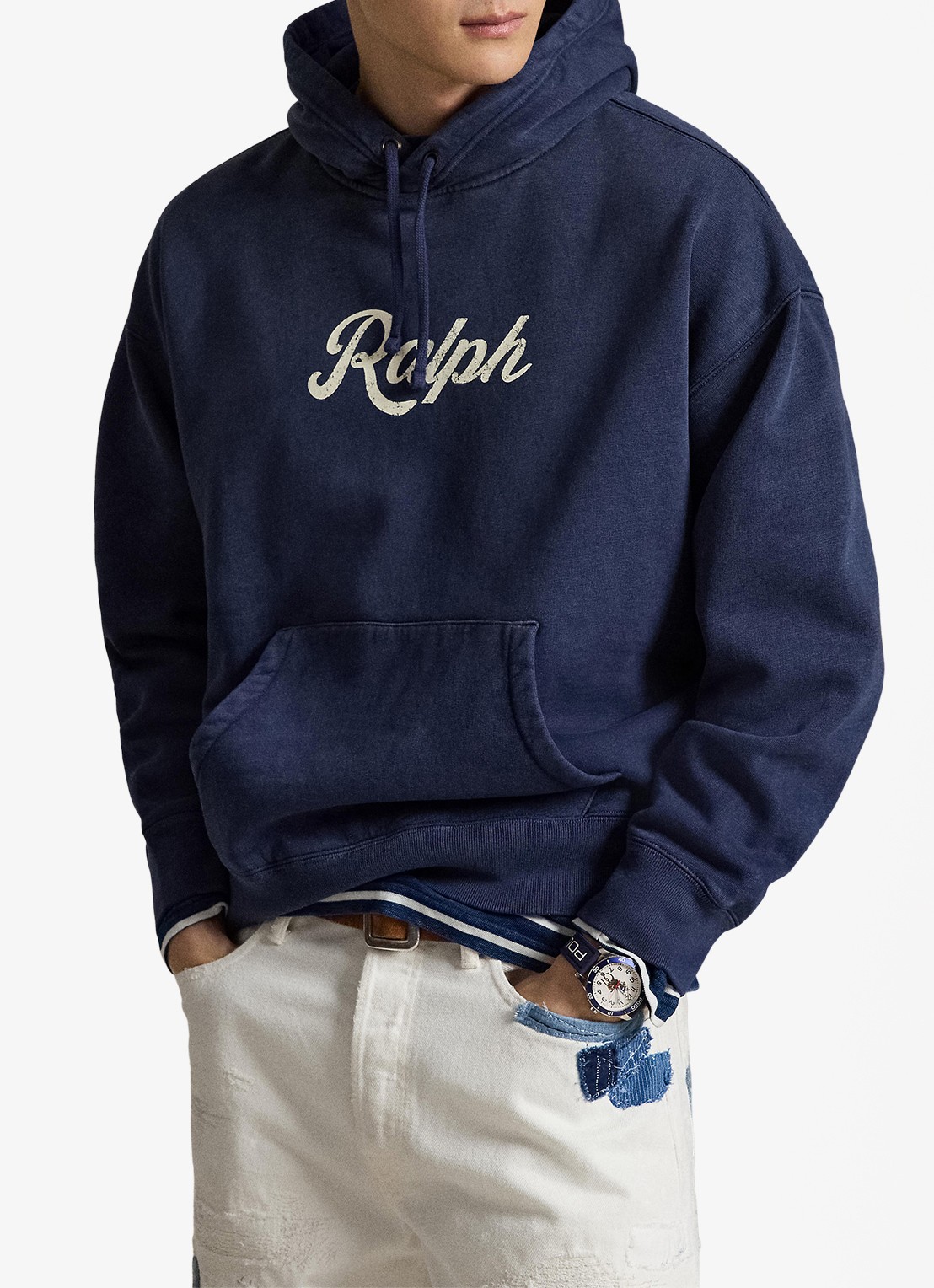 Ralph Lauren Hoodie met logoprint - detail dark cobalt/ white / blauw