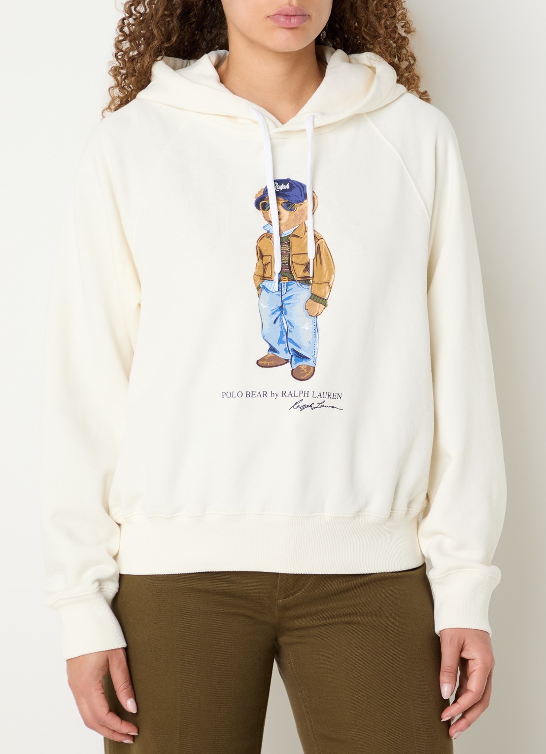Ralph Lauren Hoodie met print - detail gebroken wit