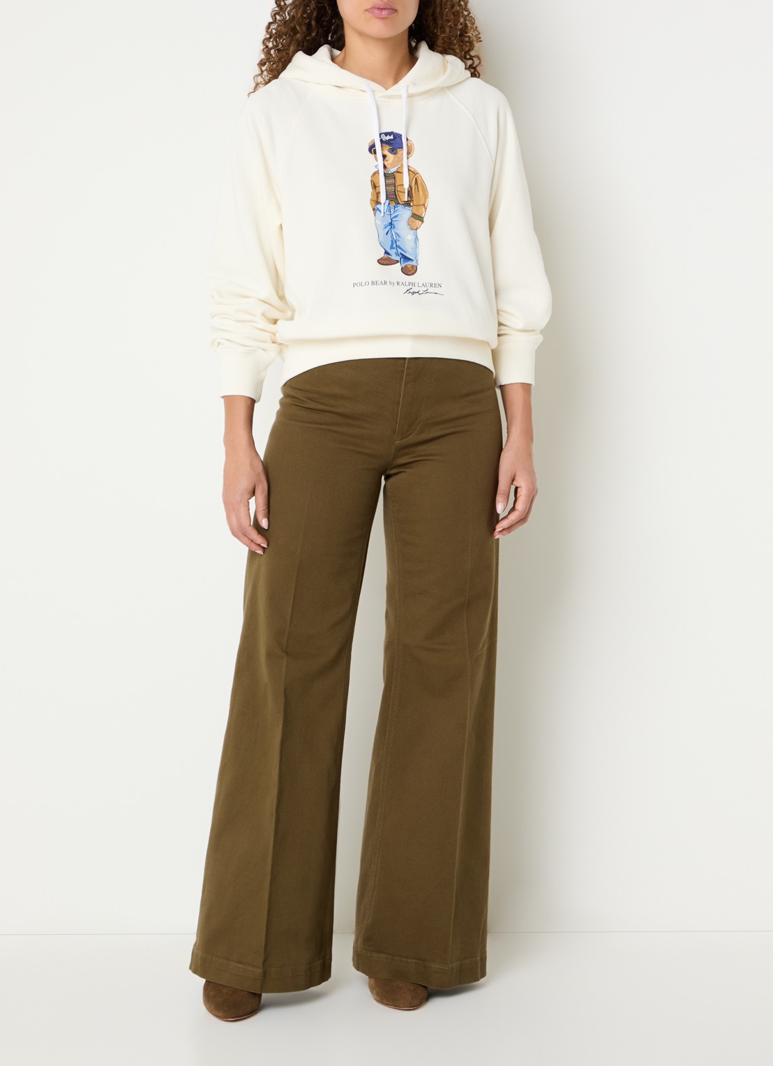 Ralph Lauren Hoodie met print - voorkant 5 gebroken wit