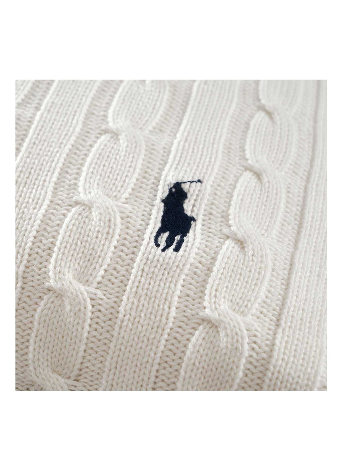 Ralph Lauren Houscou kussensloop van katoen - detail gebroken wit