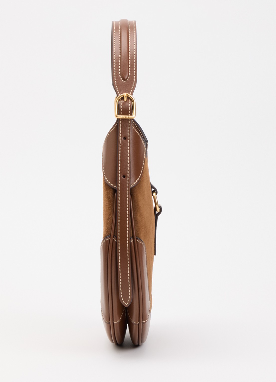 Ralph Lauren ID schoudertas Klein van suède met leren details - detail 3 bruin