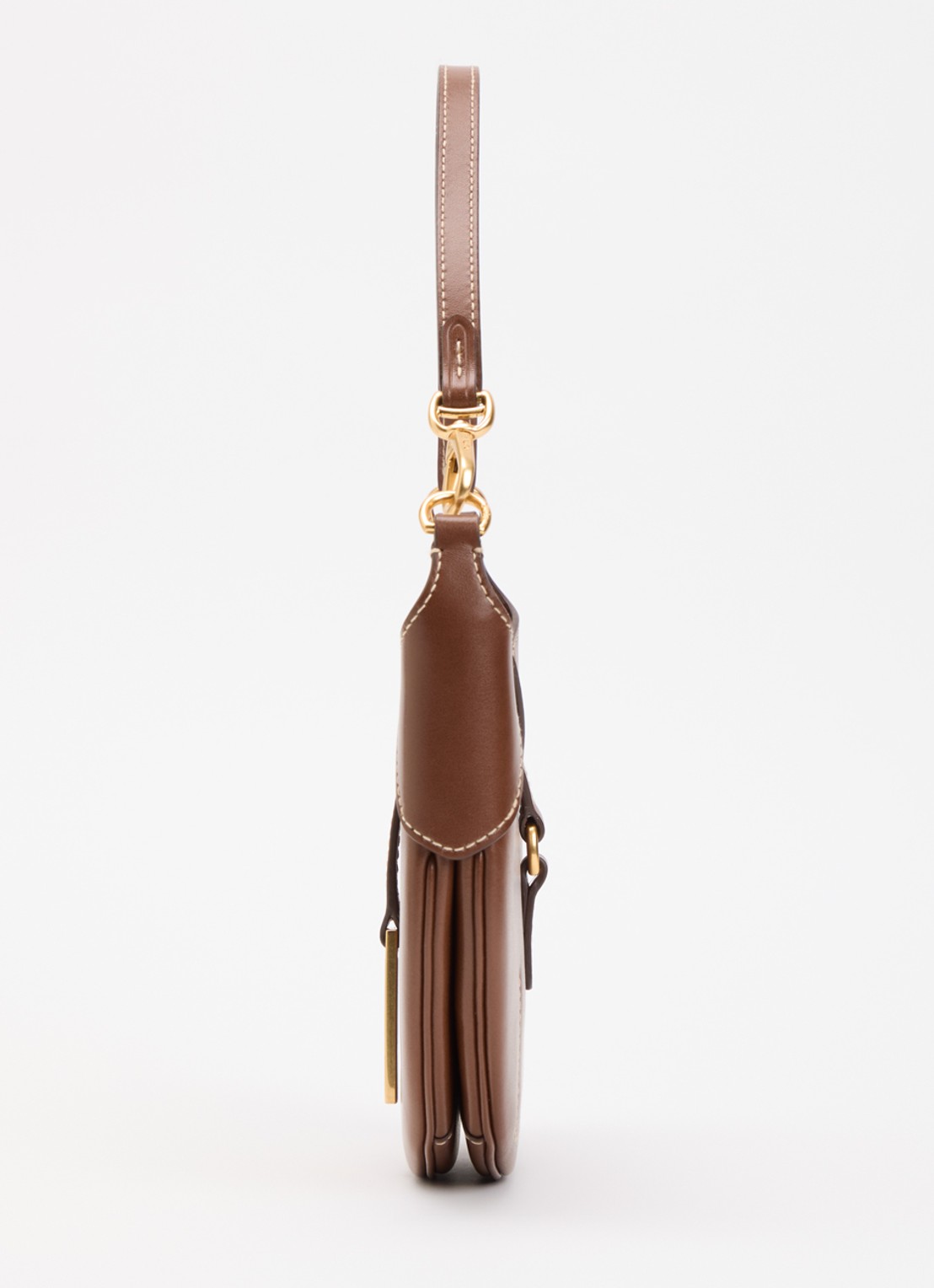 Ralph Lauren ID schoudertas mini van kalfsleer - detail 2 cognac
