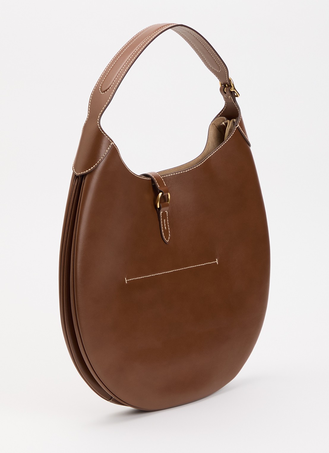 Ralph Lauren ID schoudertas van kalfsleer - achterkant 2 cognac