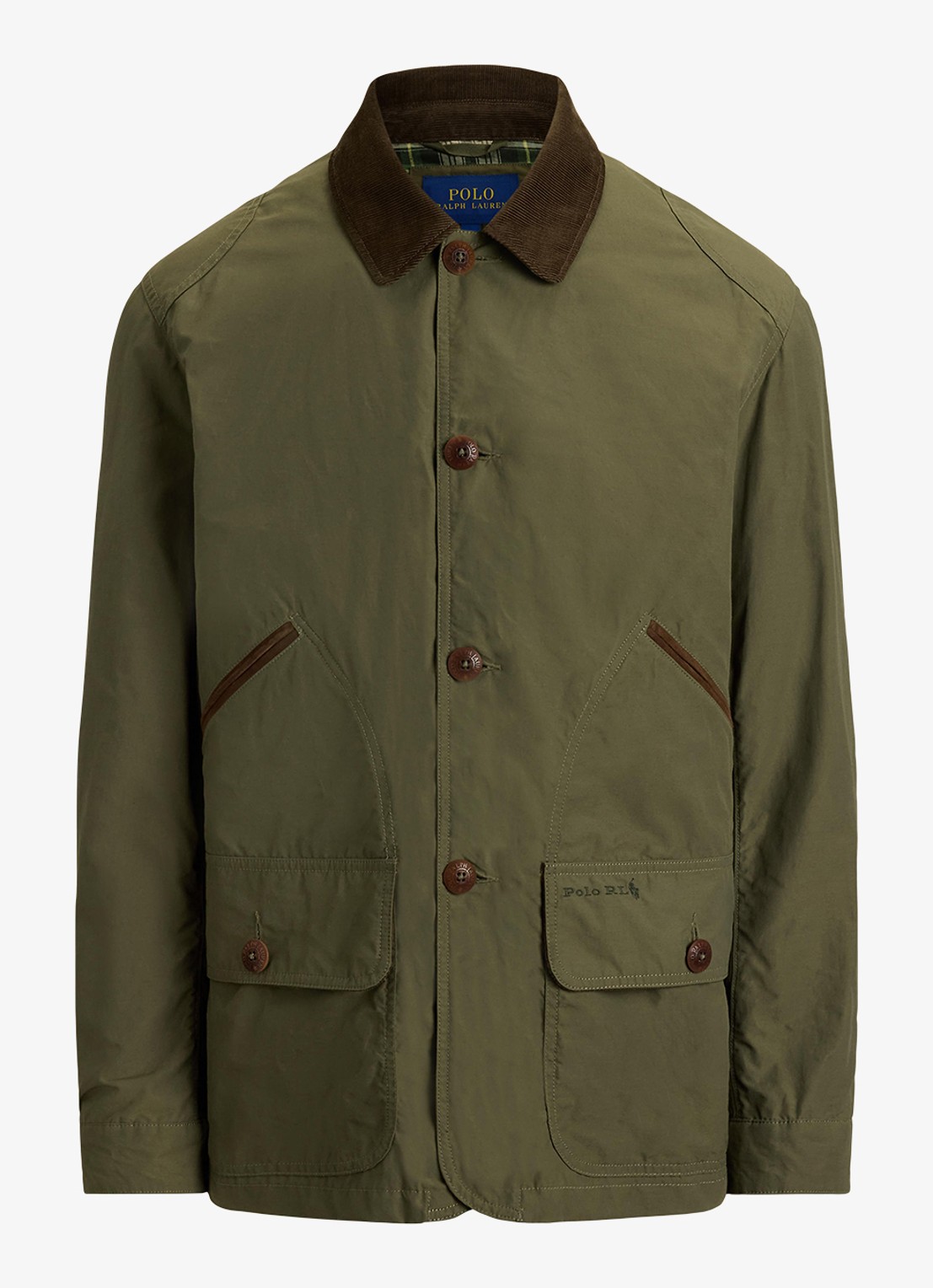 Ralph Lauren Jack met details van corduroy en opgestikte zakken - voorkant canopy olive / olijfgroen