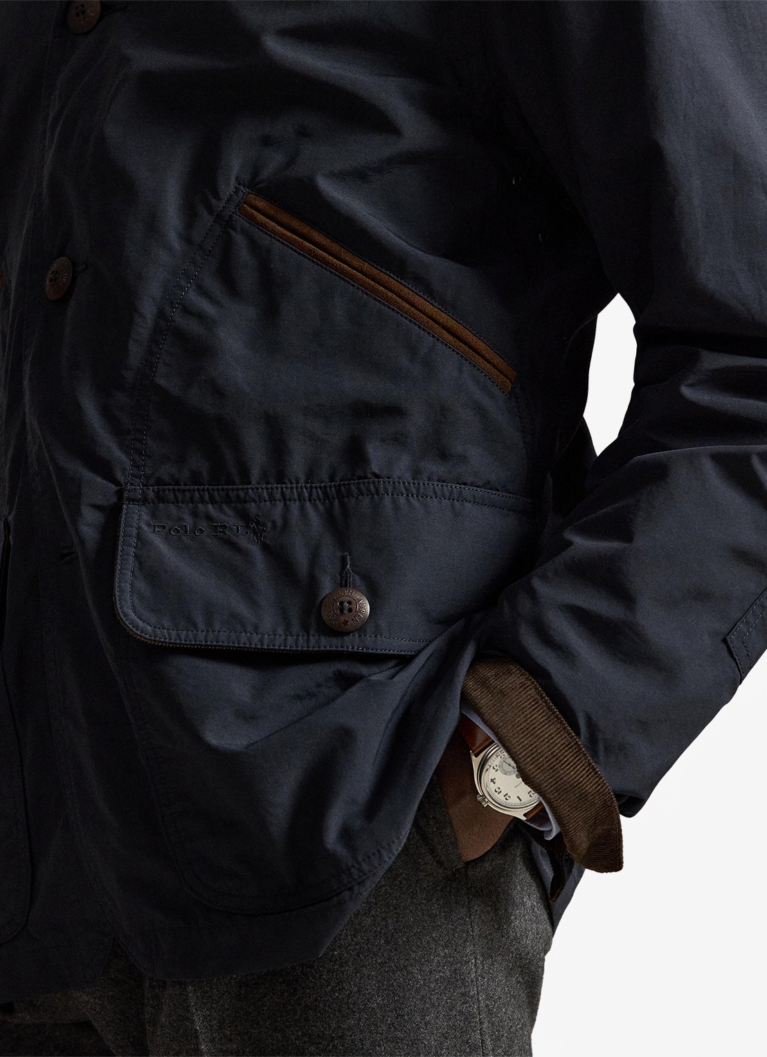 Ralph Lauren Jack met details van corduroy en opgestikte zakken - detail 2 collection navy / blauw
