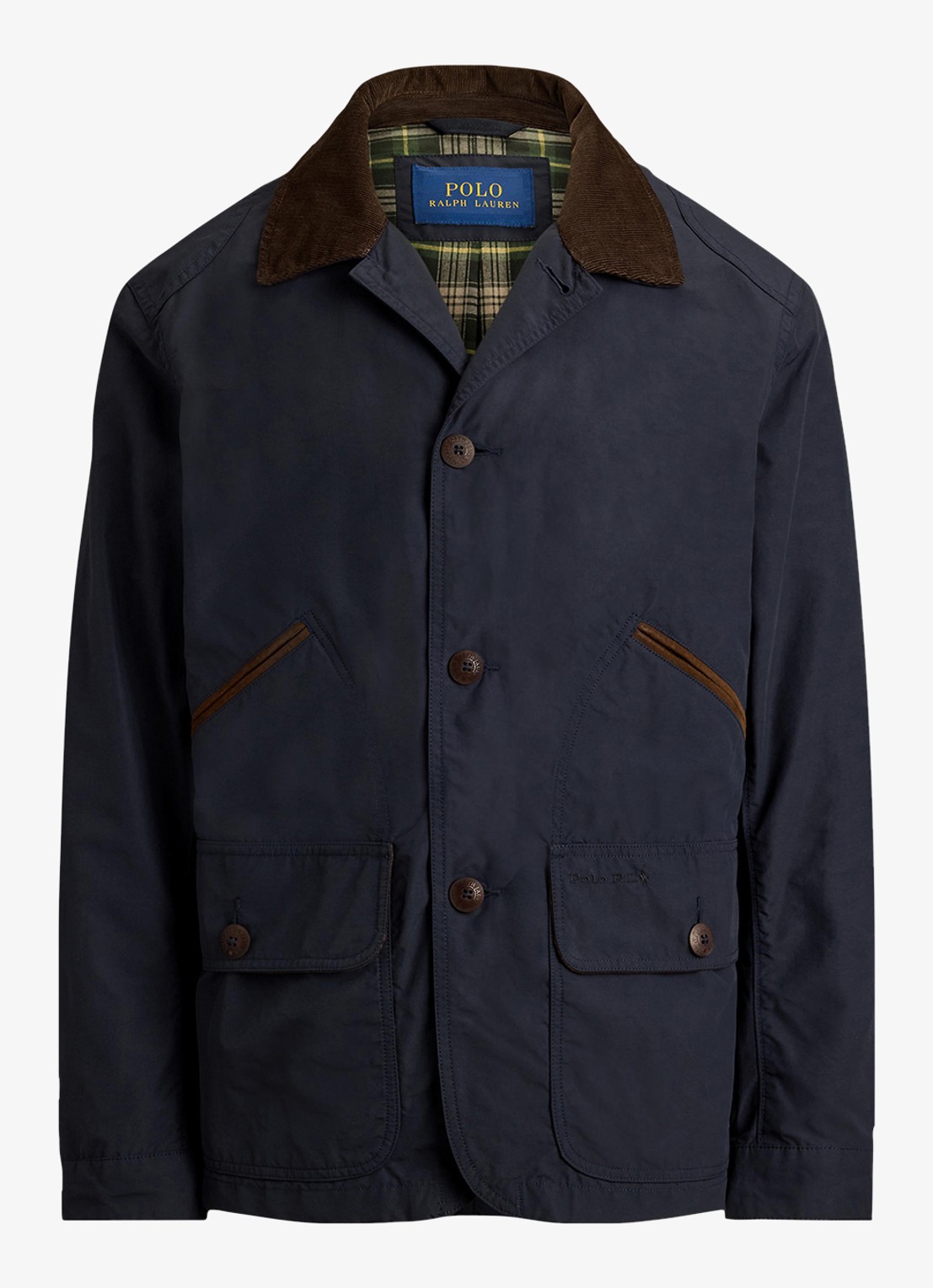 Ralph Lauren Jack met details van corduroy en opgestikte zakken - voorkant 3 collection navy / blauw