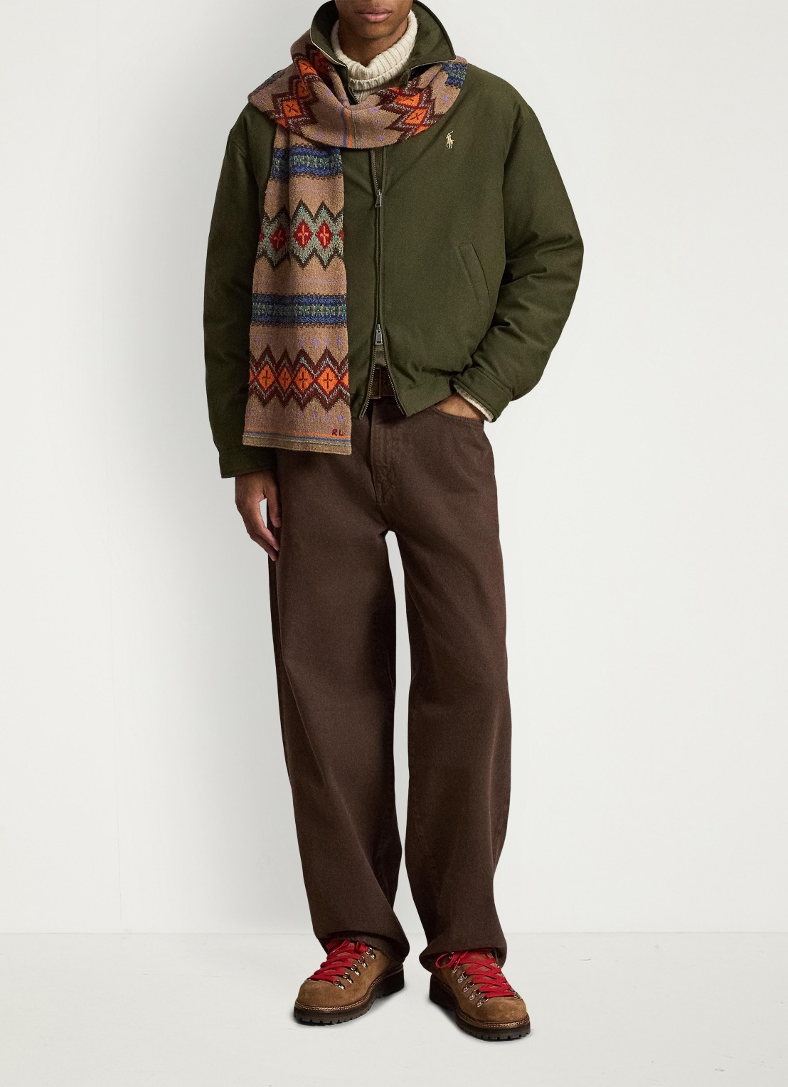 Ralph Lauren Jack met donsvulling en steekzakken - detail company olive / olijfgroen