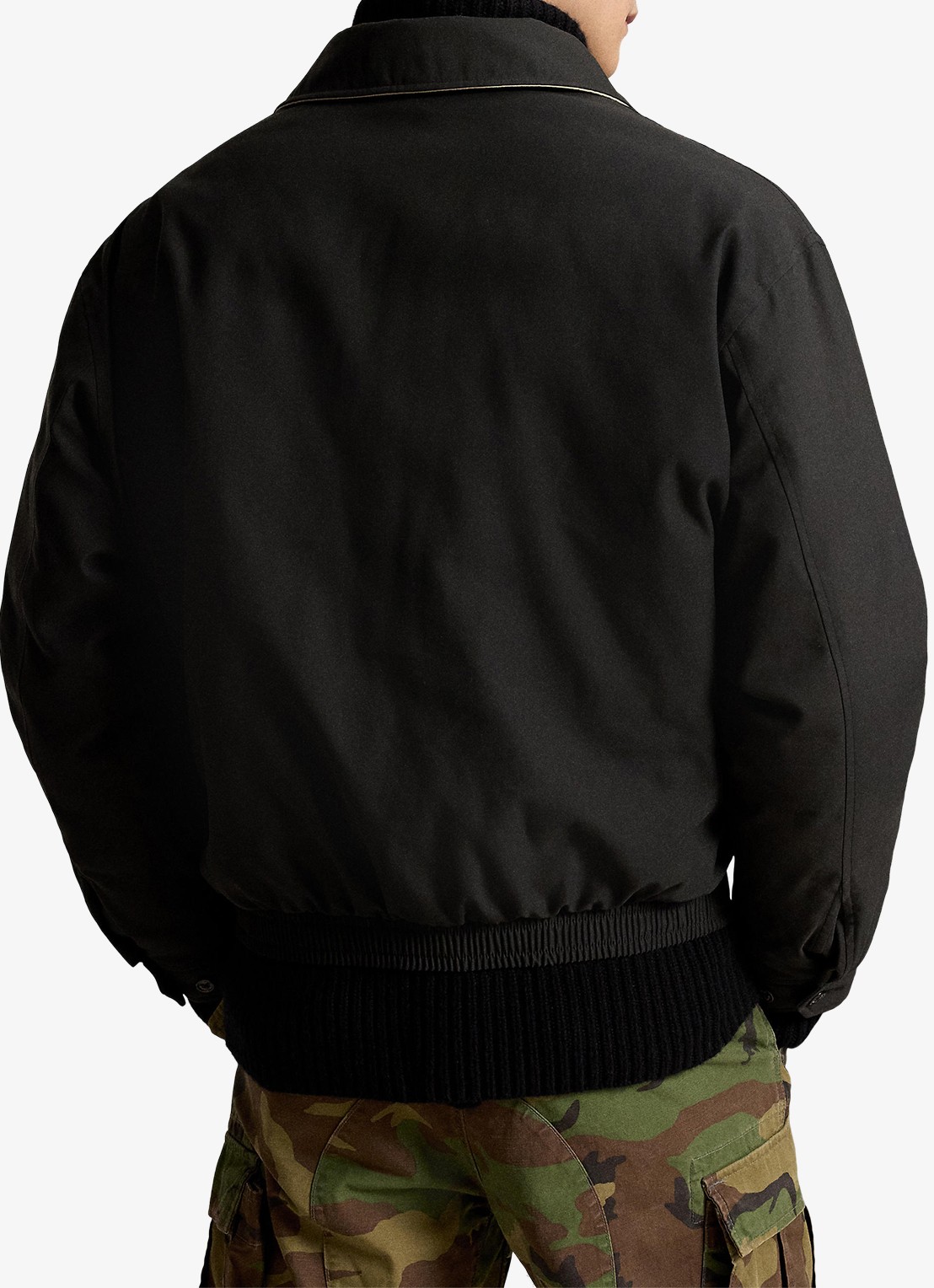 Ralph Lauren Jack met donsvulling en steekzakken - achterkant rl black / zwart