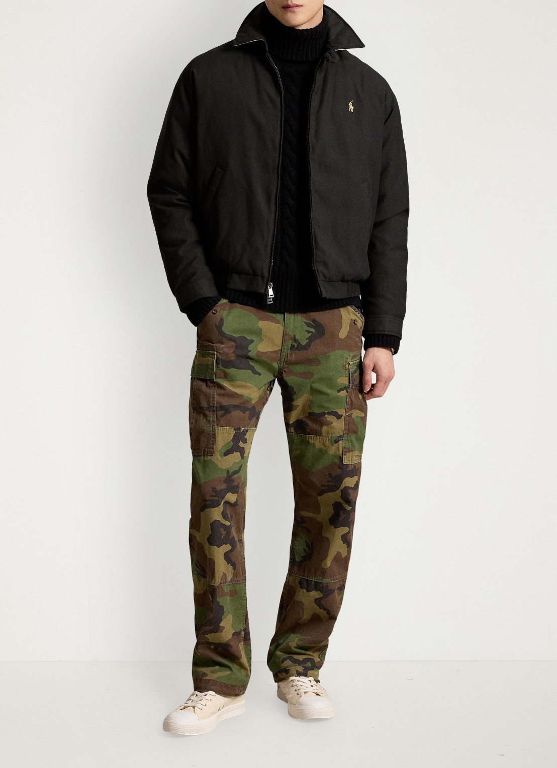 Ralph Lauren Jack met donsvulling en steekzakken - detail 2 rl black / zwart