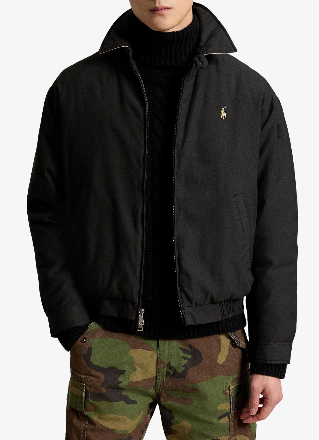 Ralph Lauren Jack met donsvulling en steekzakken - voorkant 5 rl black / zwart