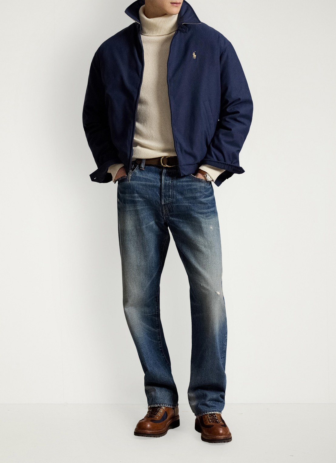 Ralph Lauren Jack met donsvulling en steekzakken - detail refined navy / donkerblauw