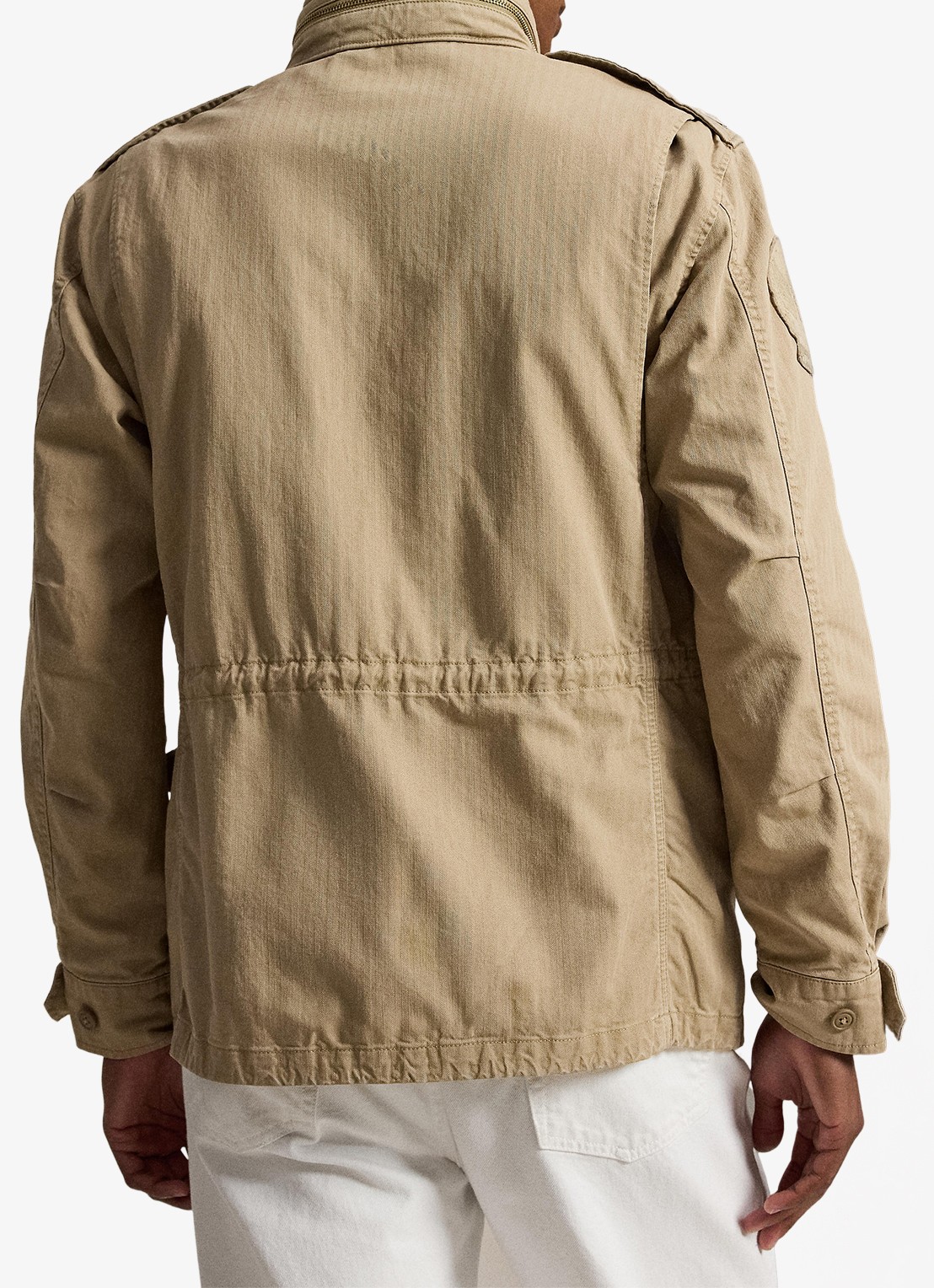 Ralph Lauren Jack met opbergbare capuchon en klepzakken - achterkant khaki