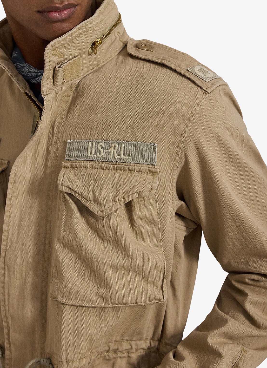 Ralph Lauren Jack met opbergbare capuchon en klepzakken - detail 3 khaki