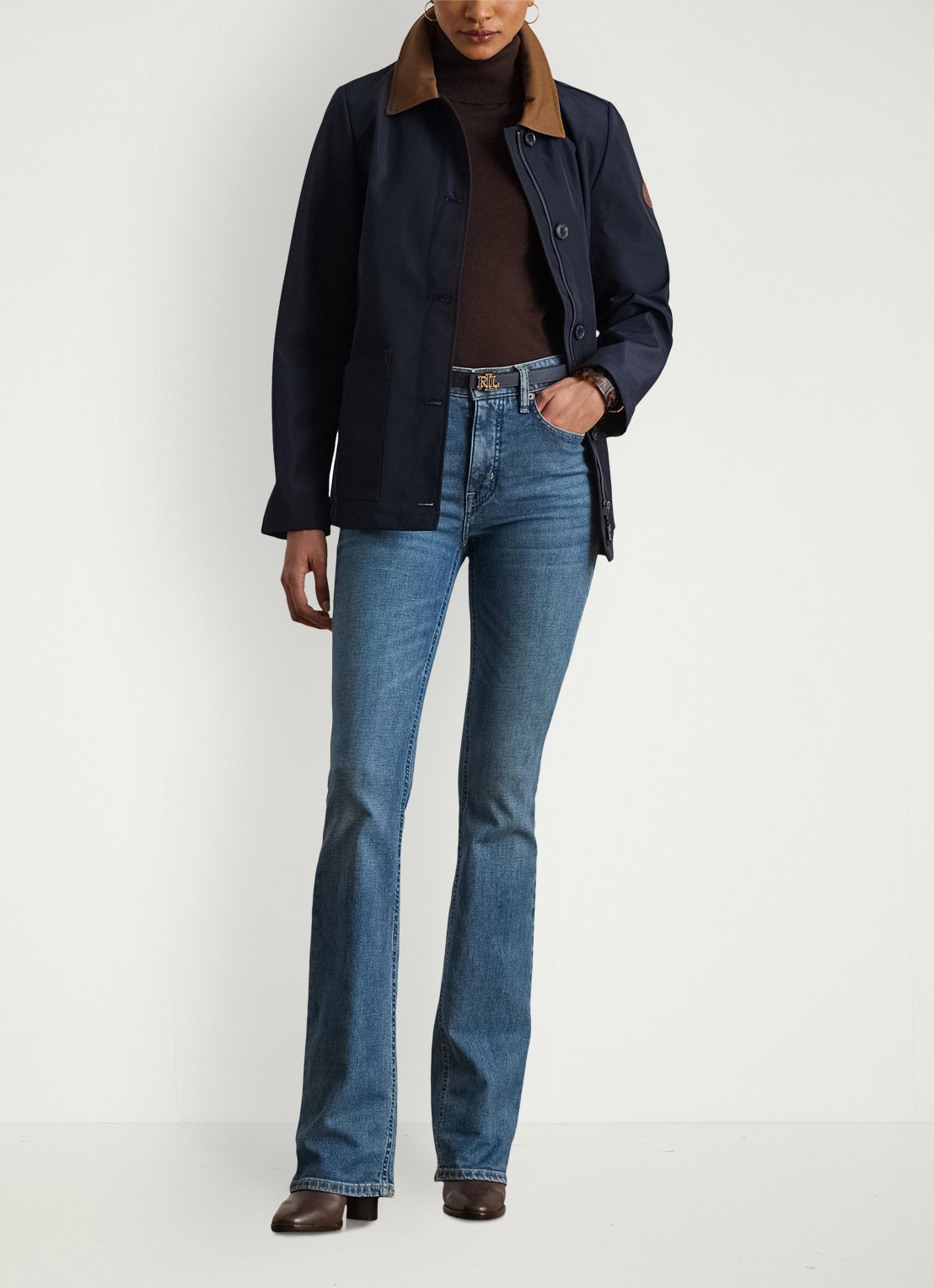 Ralph Lauren Jack met opstikzakken en waterafstotende coating - voorkant 4 donkerblauw