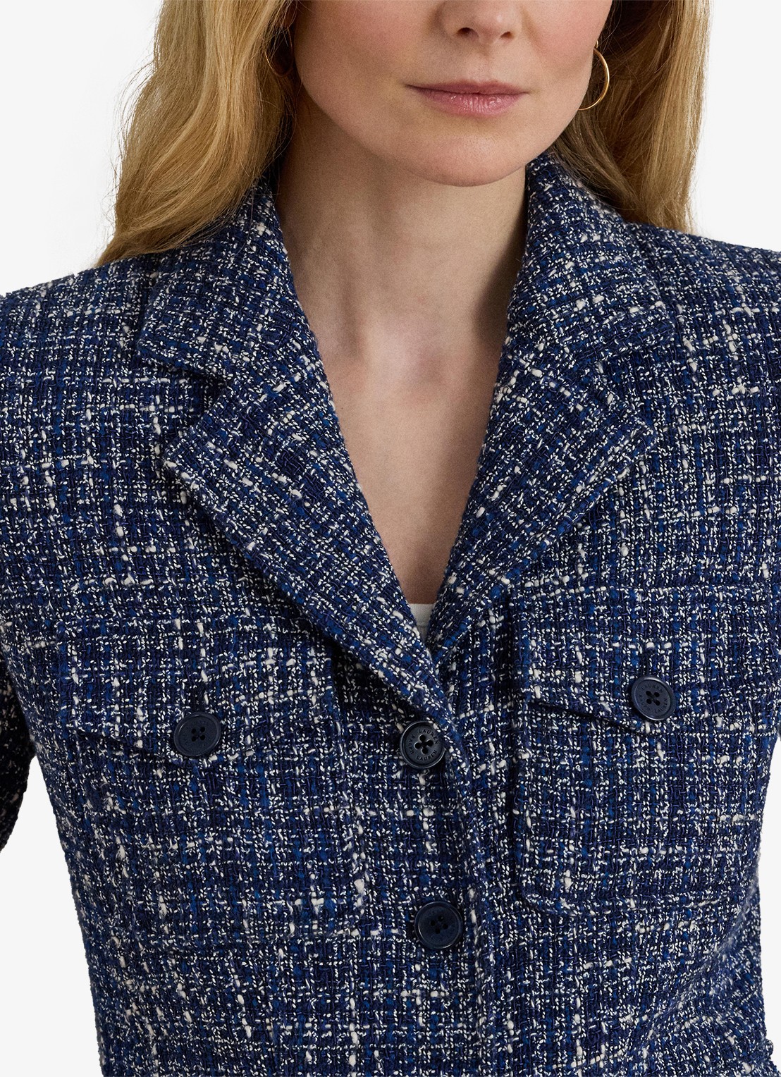 Ralph Lauren Jack van bouclé met opgestikte zakken - detail 4 navy blue multi / blauw