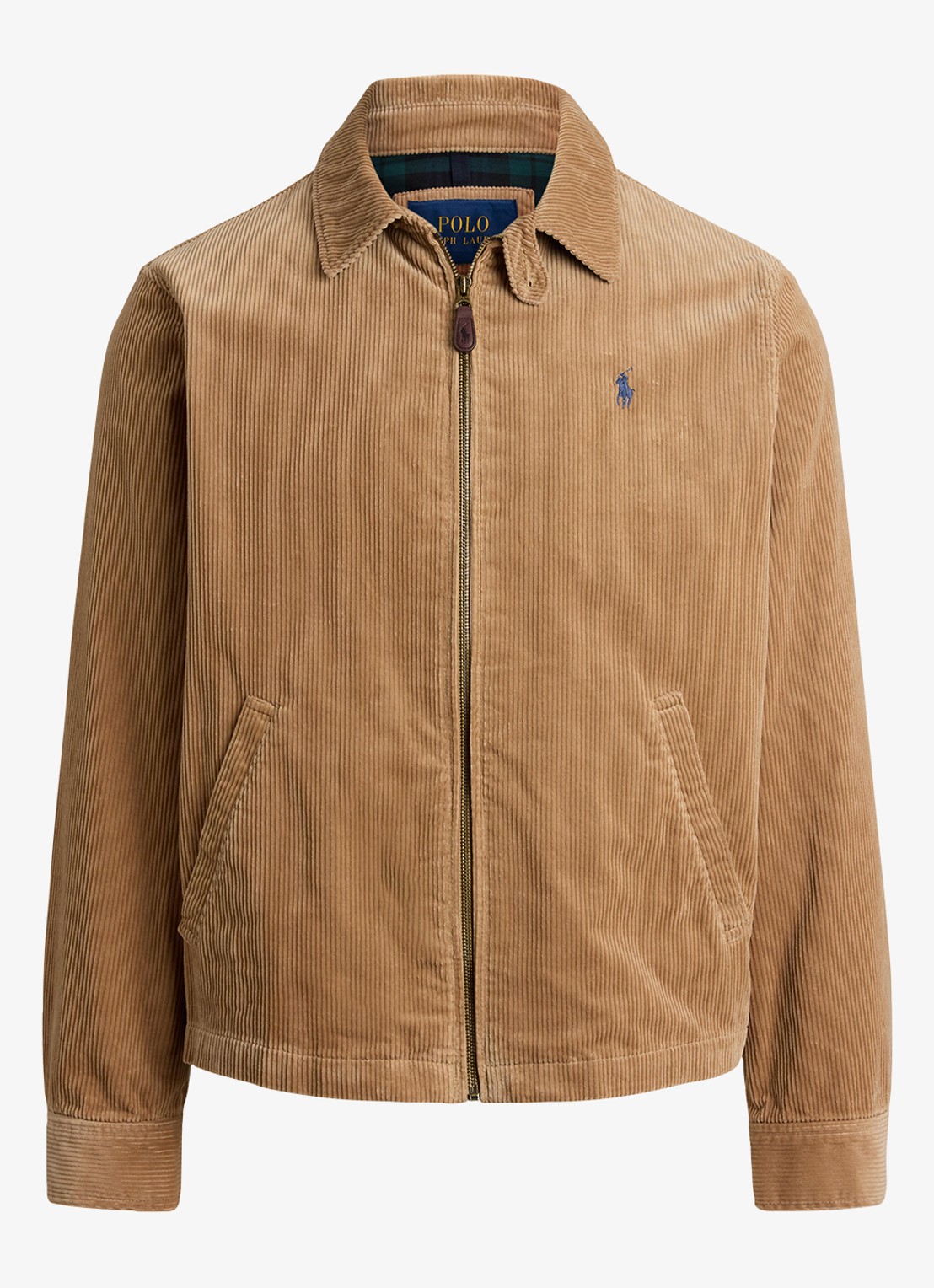 Ralph Lauren Jack van corduroy met logoborduring - voorkant vintage khaki / khaki
