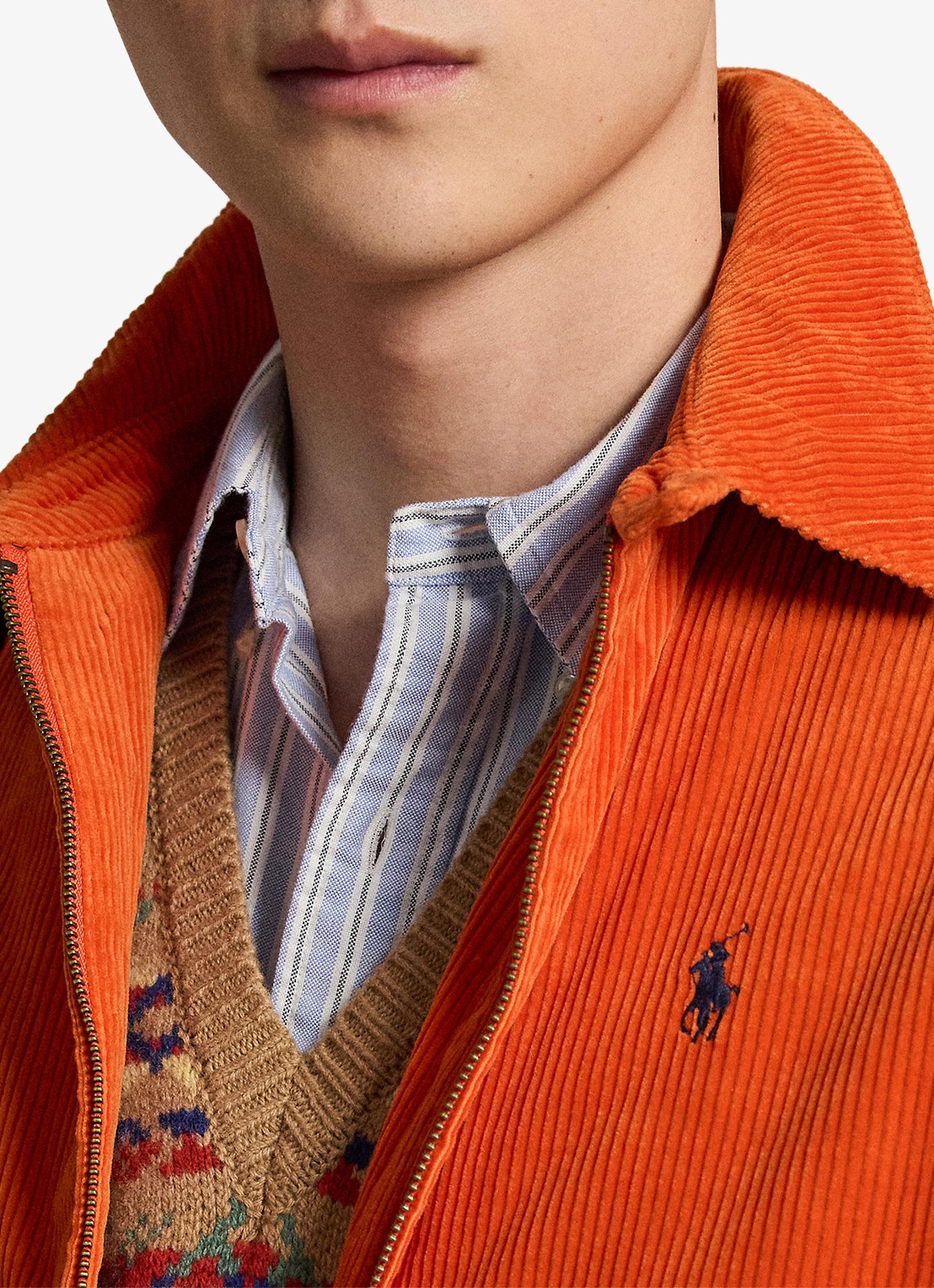 Ralph Lauren Jack van corduroy met logoborduring - detail 4 college orange / oranje