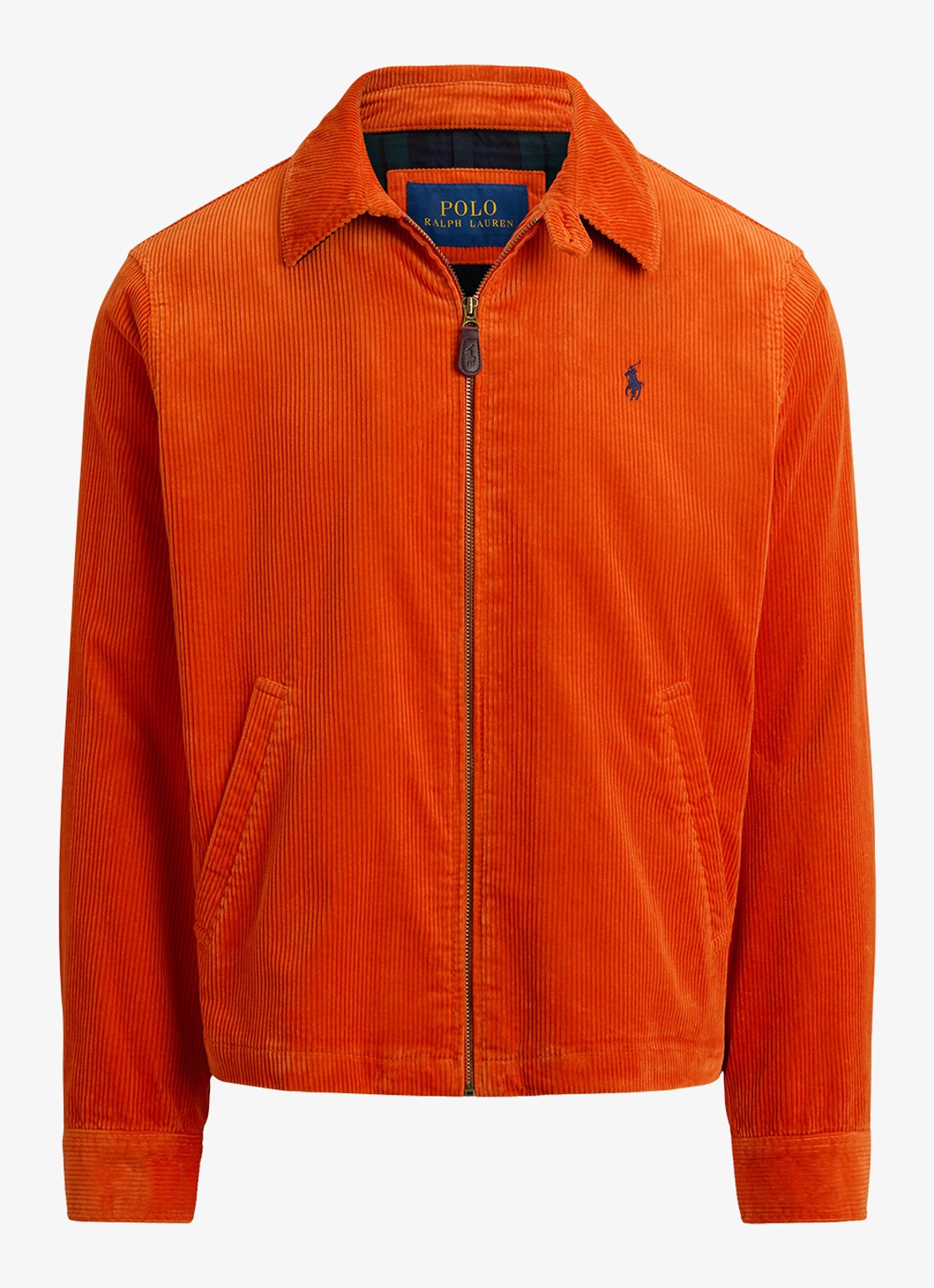 Ralph Lauren Jack van corduroy met logoborduring - voorkant college orange / oranje