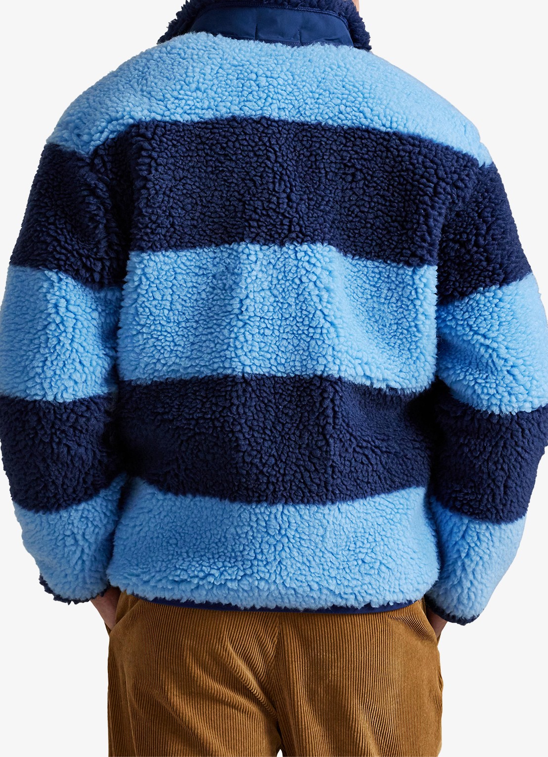 Ralph Lauren Jack van fleece met streepprint - achterkant 5 chatham blue / blauw