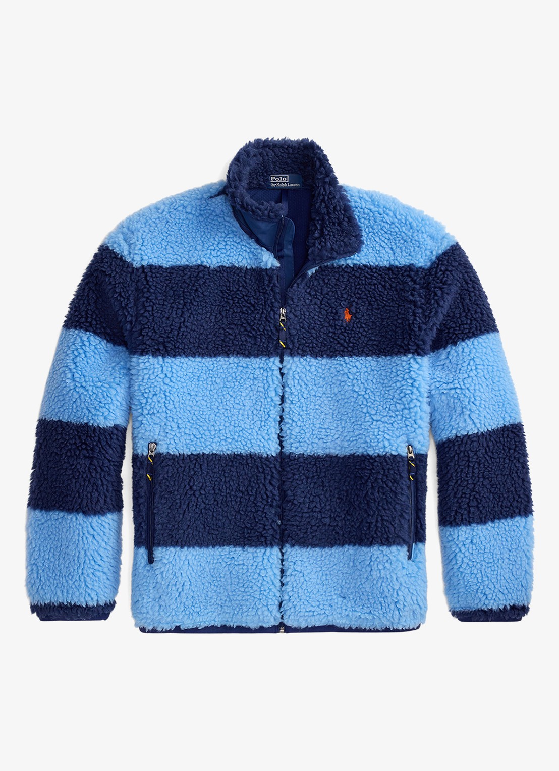 Ralph Lauren Jack van fleece met streepprint - voorkant 3 chatham blue / blauw