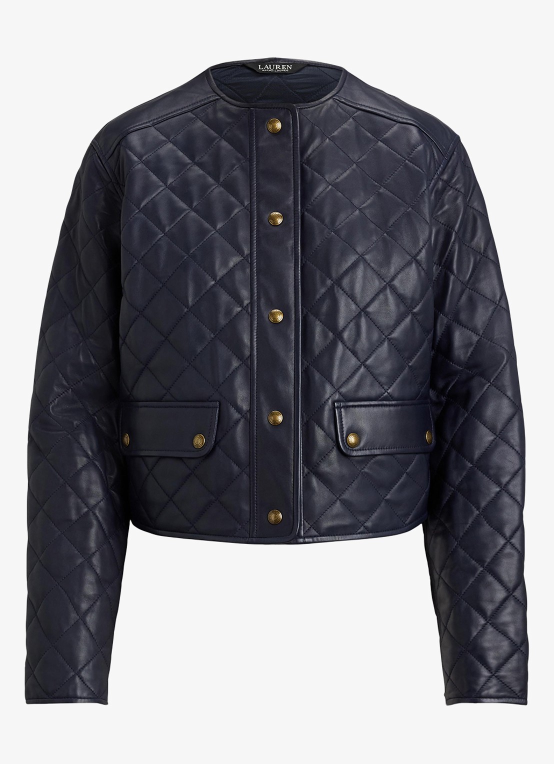 Ralph Lauren Jack van lamsleer met quilt patroon - voorkant donkerblauw