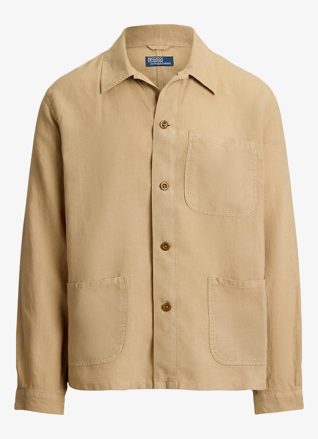 Ralph Lauren Jack van linnen met opgestikte zakken - voorkant 4 coastal beige / beige