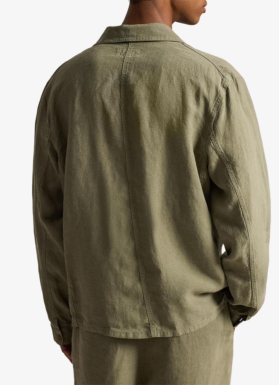 Ralph Lauren Jack van linnen met opgestikte zakken - achterkant 5 sage green / groen
