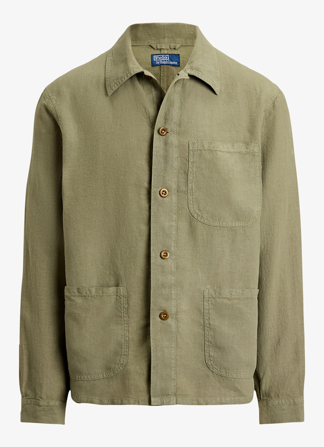 Ralph Lauren Jack van linnen met opgestikte zakken - voorkant 3 sage green / groen