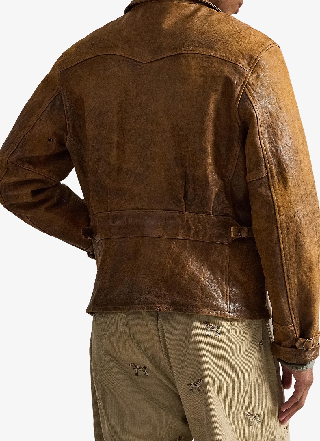 Ralph Lauren Jack van schapenleer met ritszakken - achterkant soft brown x / bruin