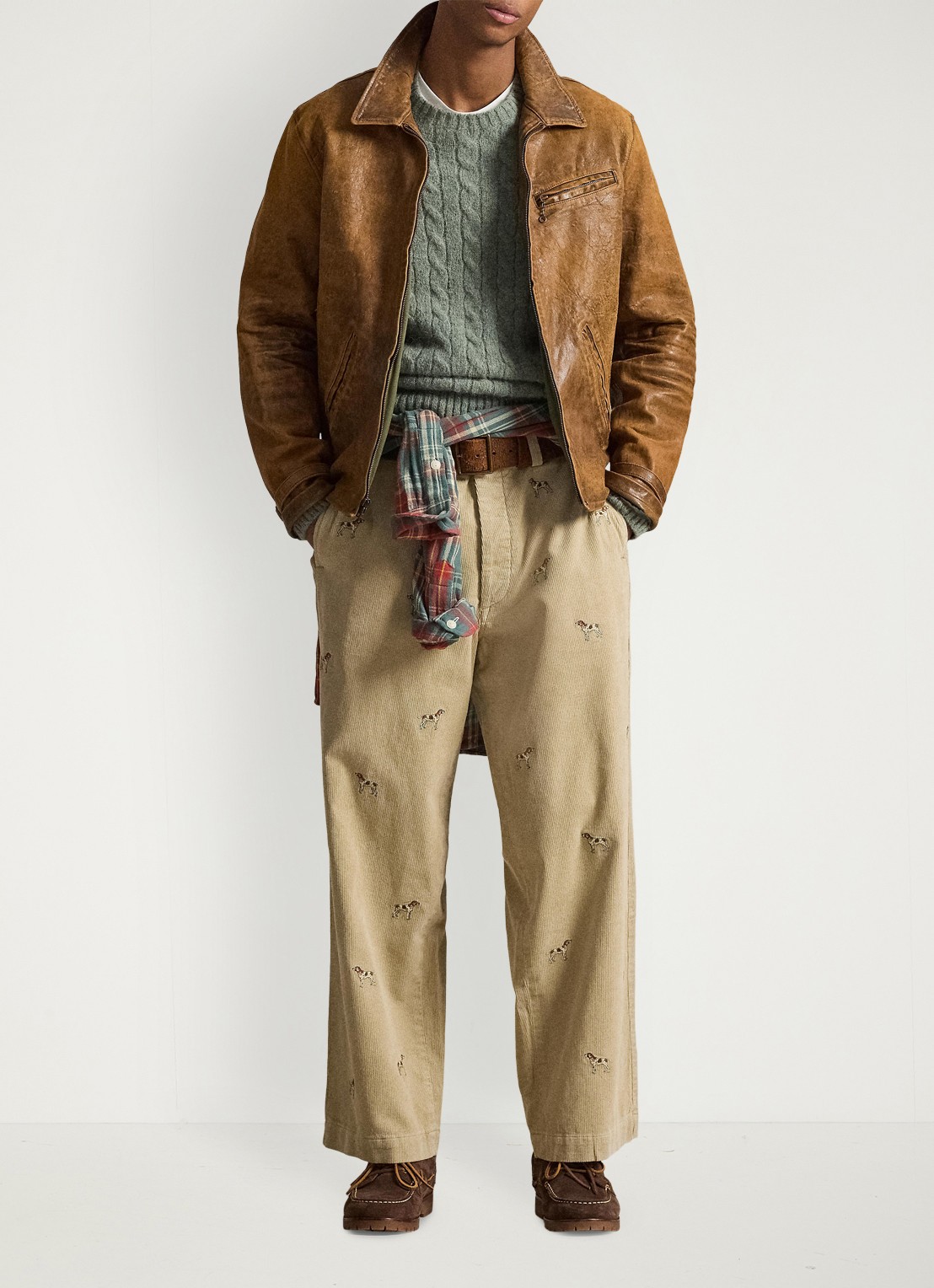 Ralph Lauren Jack van schapenleer met ritszakken - detail 2 soft brown x / bruin