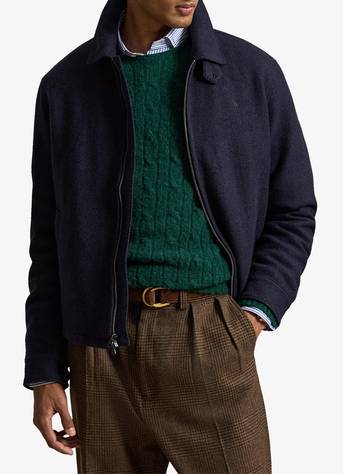 Ralph Lauren Jack van wol met steekzakken - voorkant 2 collection navy / donkerblauw