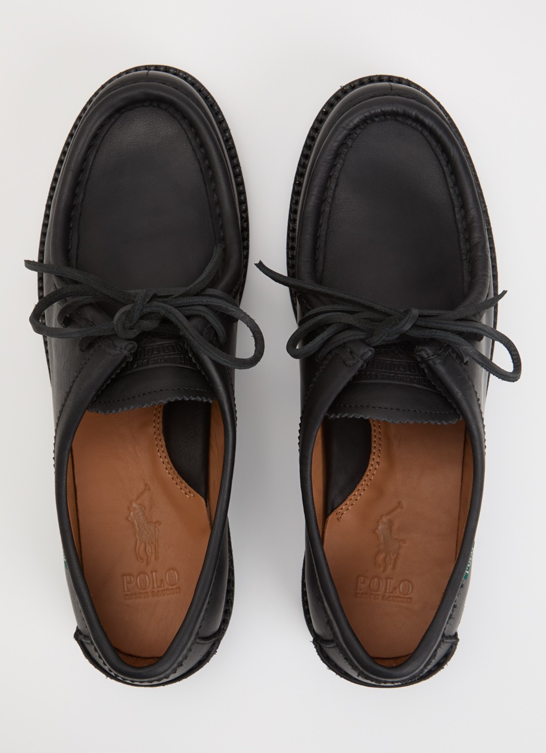 Ralph Lauren Jett Apron veterschoen van leer - detail 2 zwart