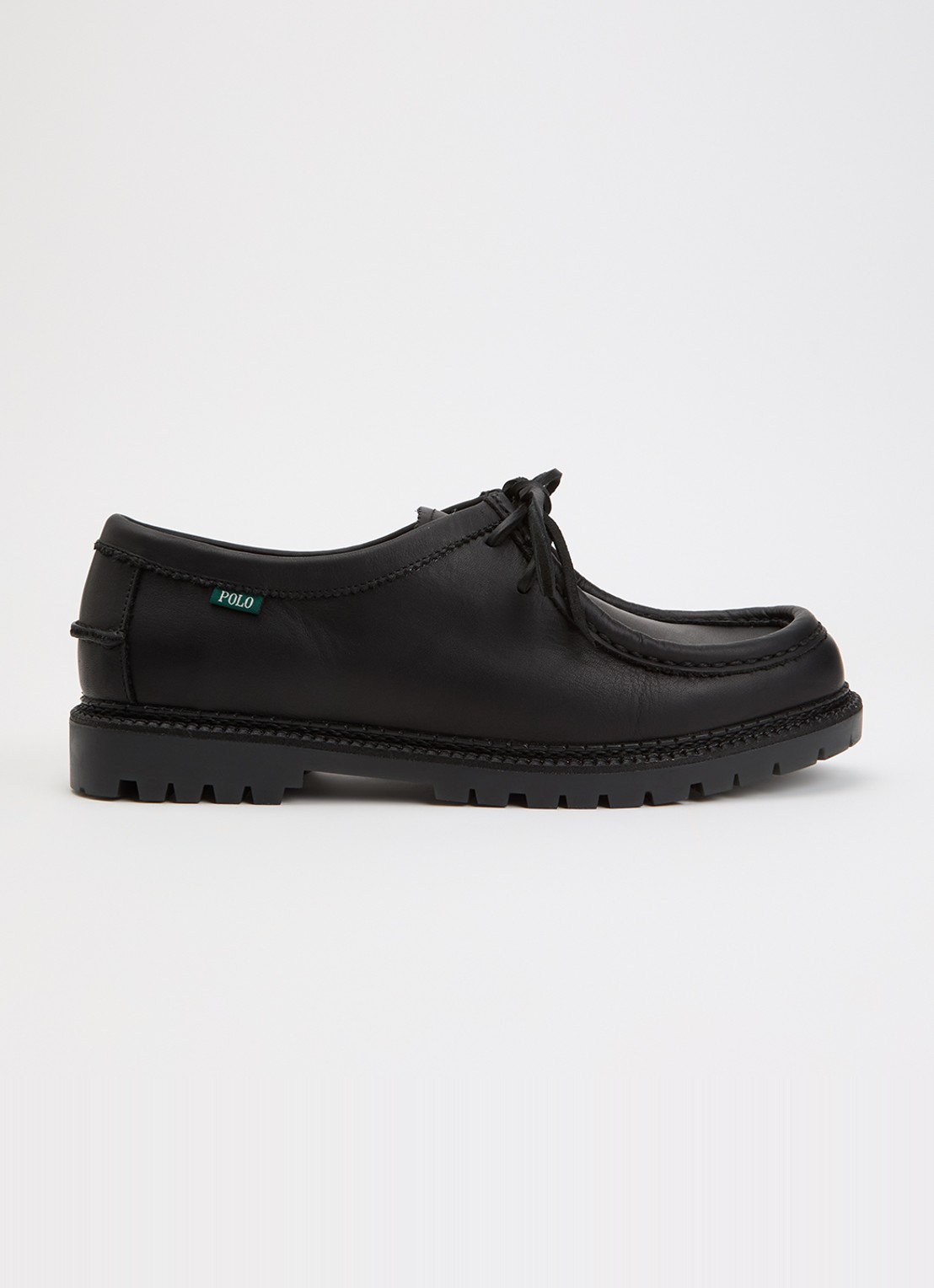 Ralph Lauren Jett Apron veterschoen van leer - voorkant 4 zwart