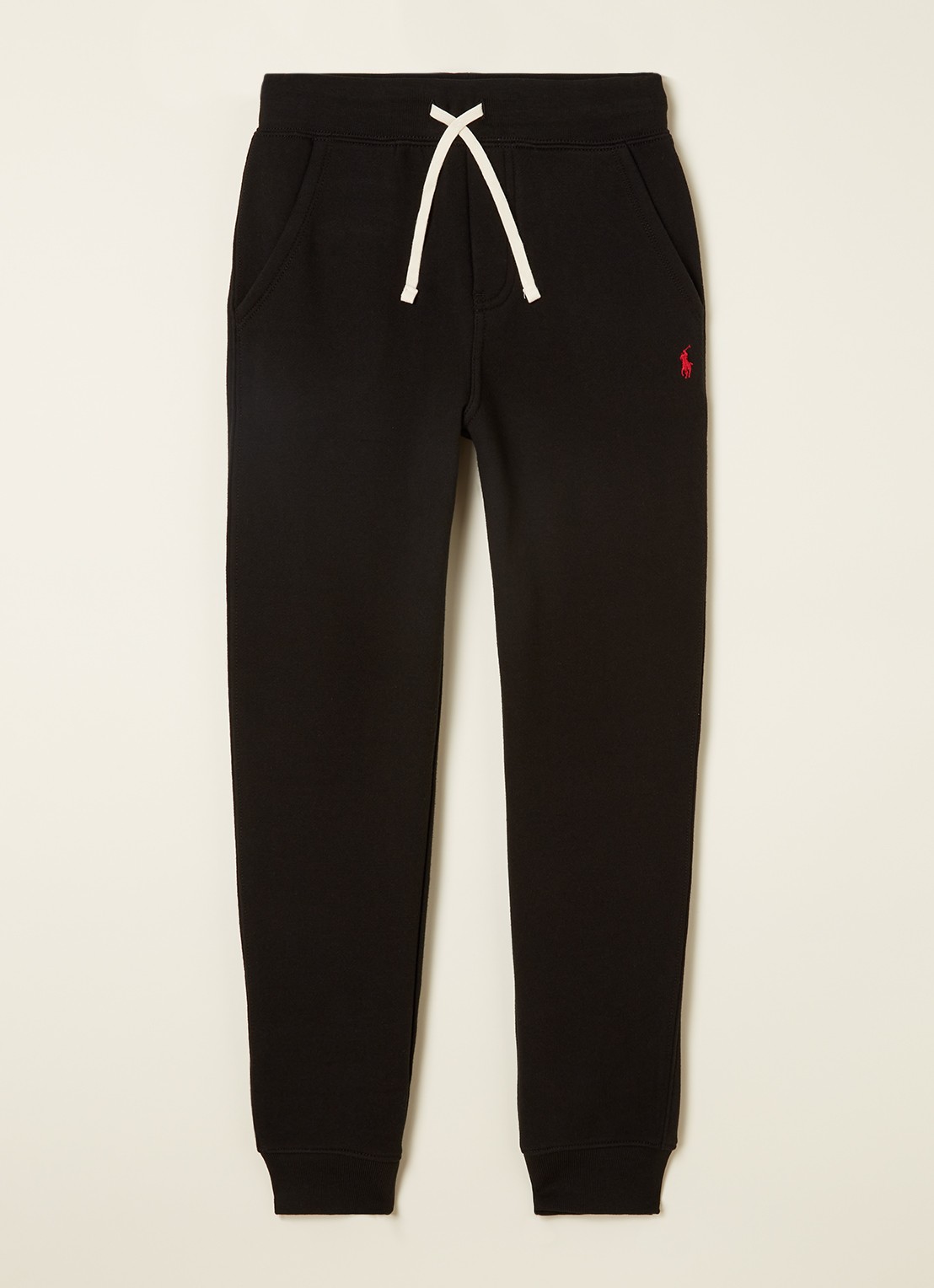 Ralph Lauren Joggingbroek met logoborduring en trekkoord  - voorkant 2 zwart