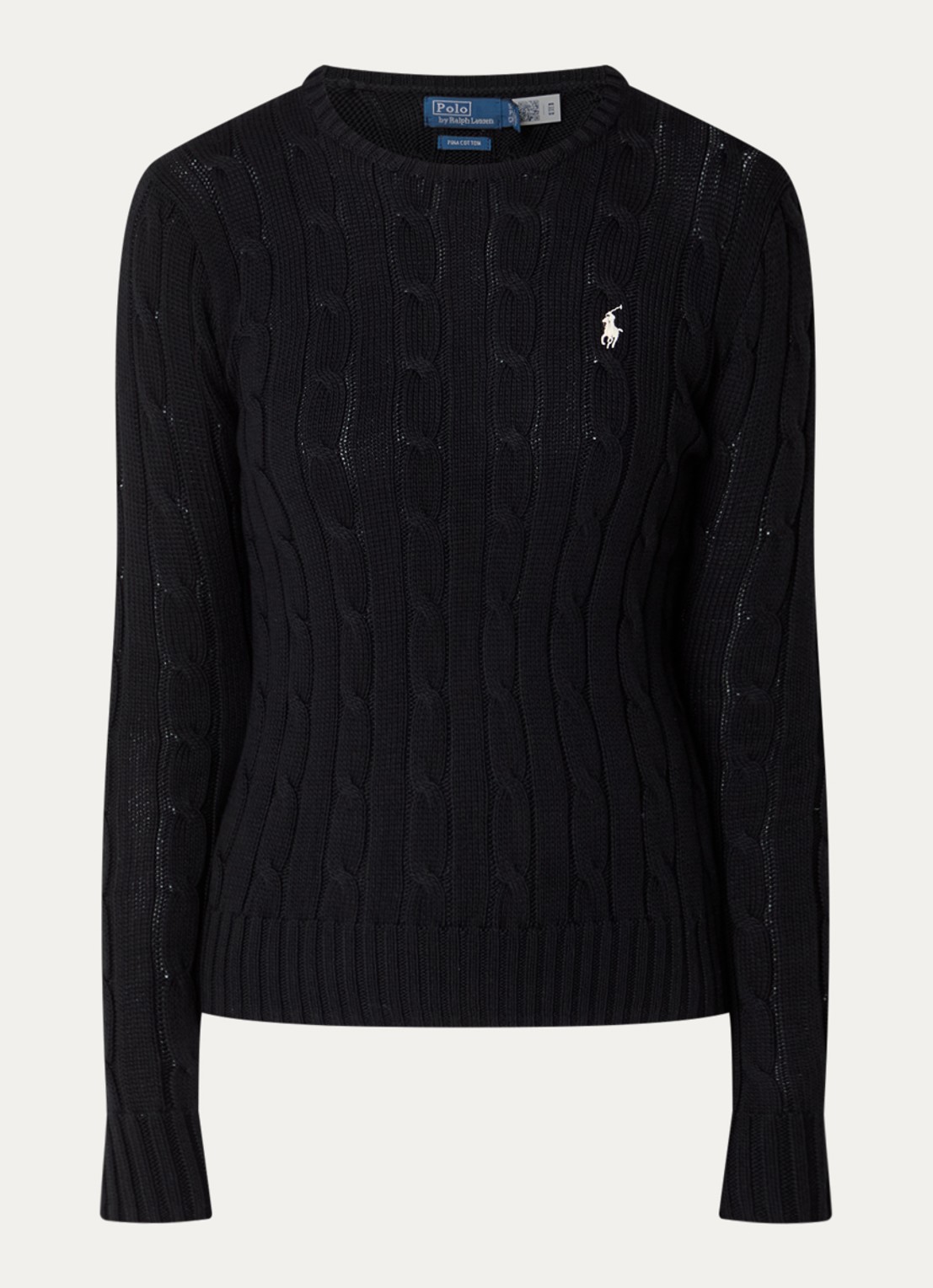 Ralph Lauren Julianna kabelgebreide pullover met logoborduring - voorkant 3 indigo
